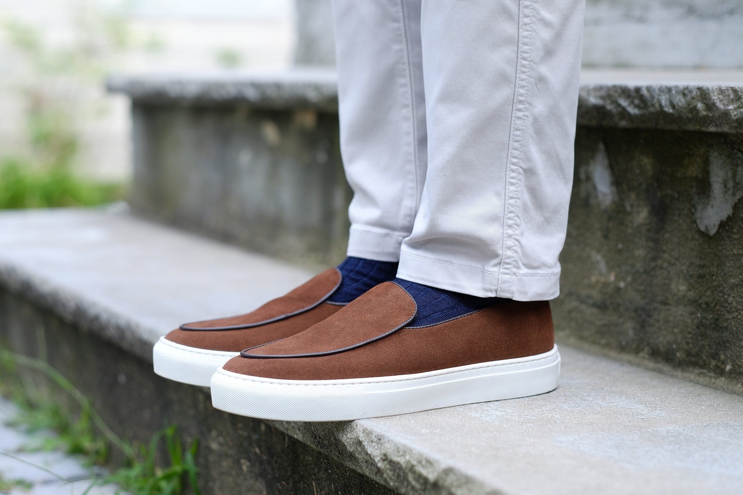 Ellensburg - Brown Suede / Brown Calf Piping