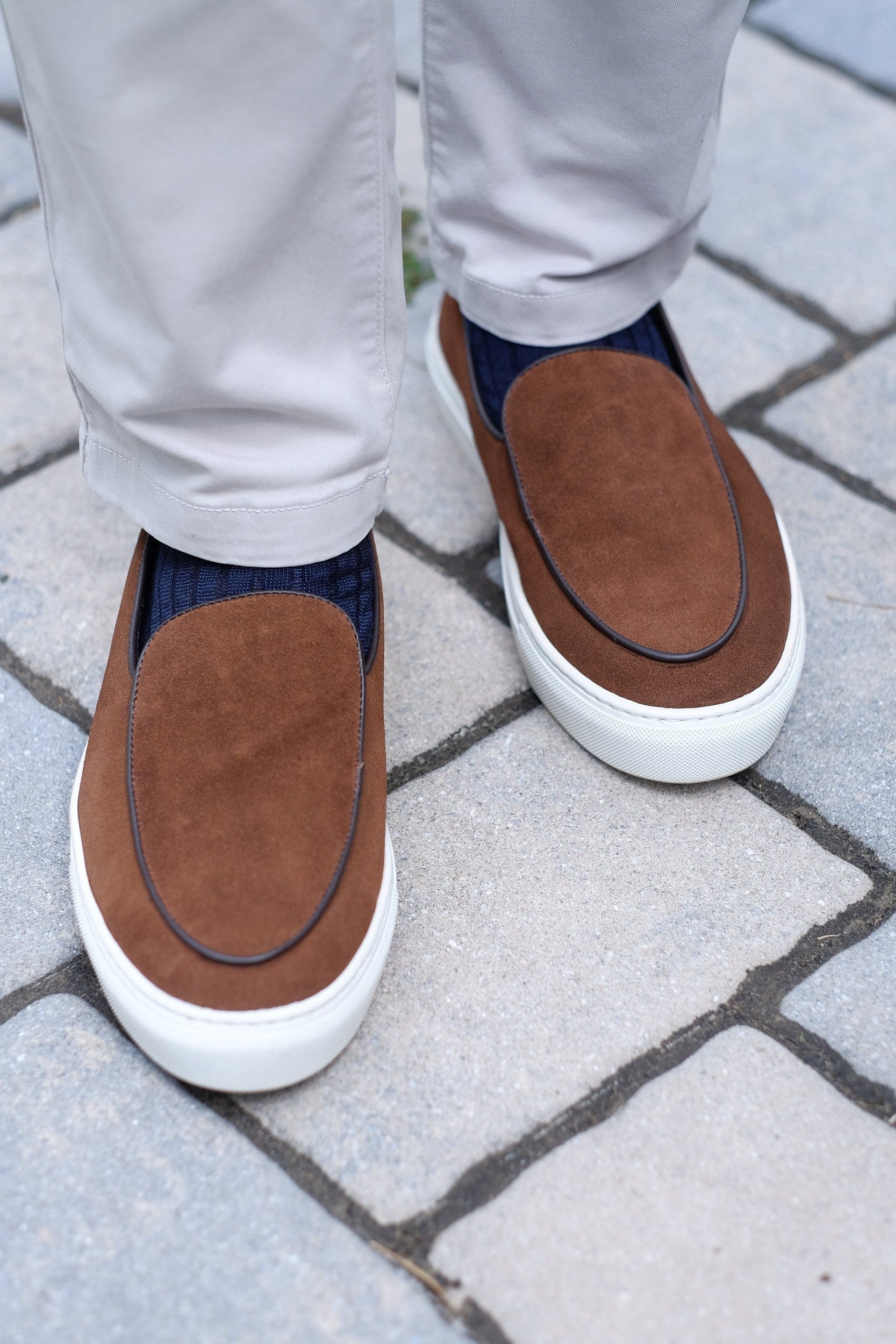 Ellensburg - Brown Suede / Brown Calf Piping