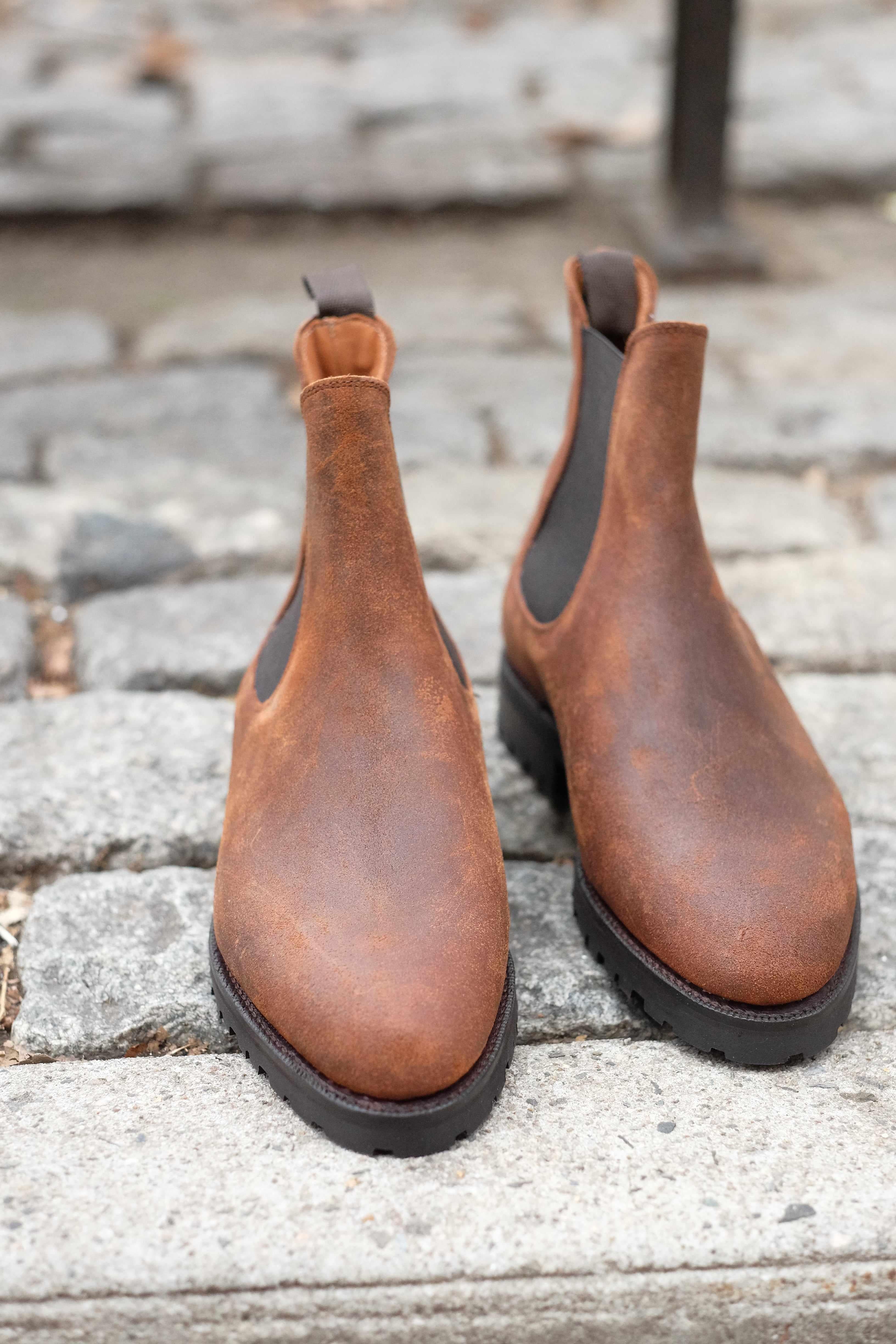 Alki - Brown Waxy Commander-Chelsea Boots-J.FitzPatrick Footwear