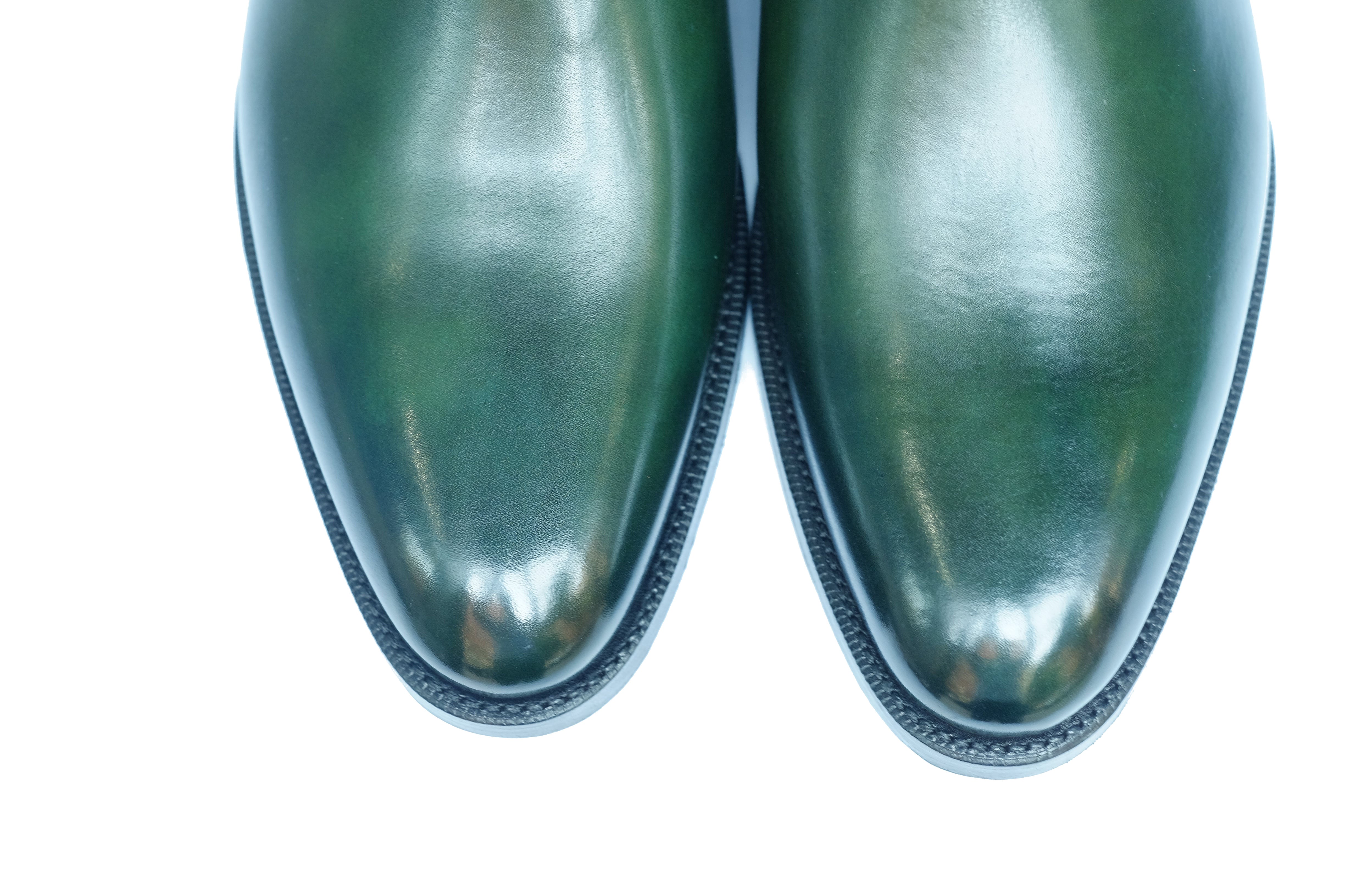 Alki - MTO - Forest Green Calf / Green Gore - TMG Last - Double Leather Sole-Made To Order Chelsea Boots-J.FitzPatrick Footwear