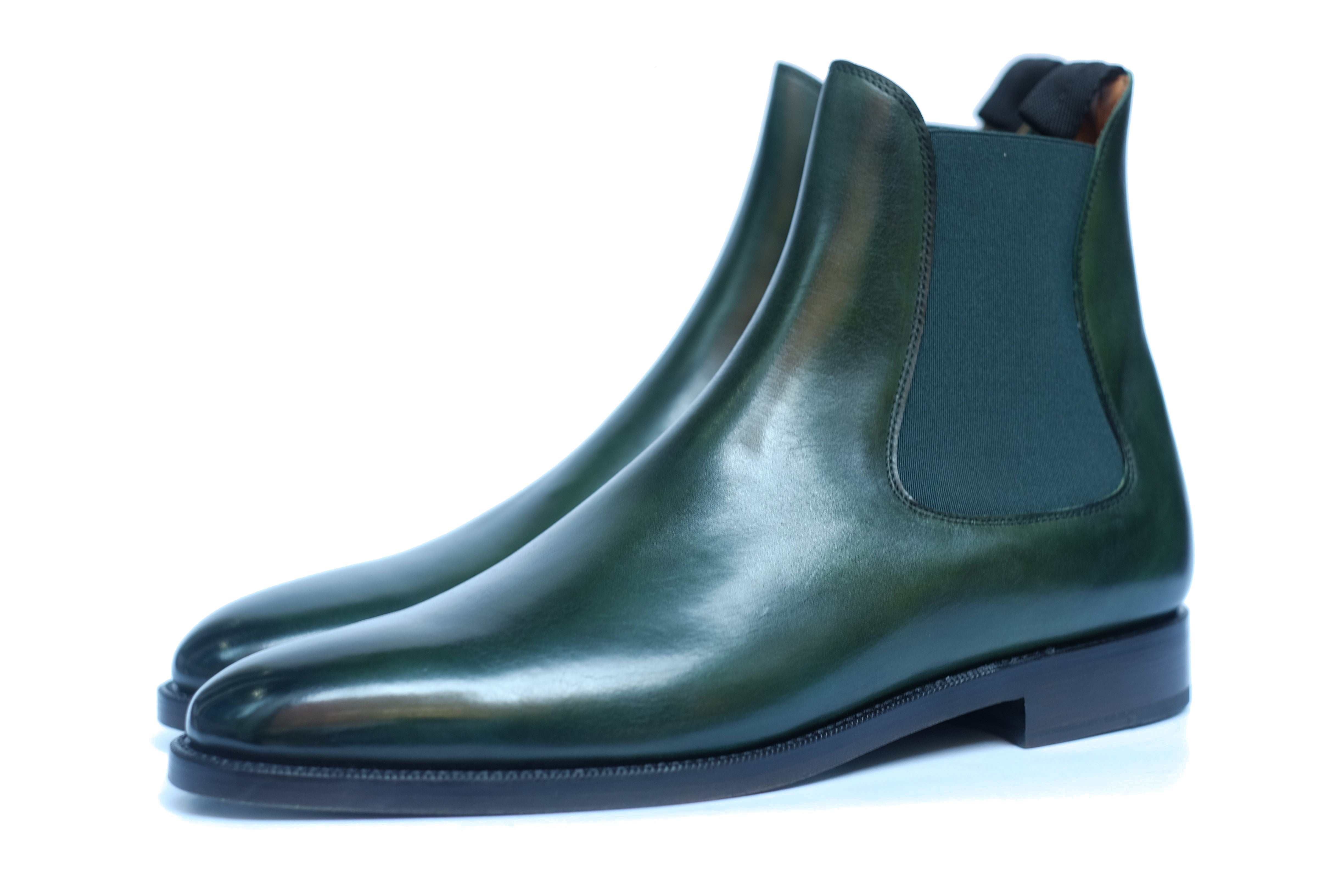 Alki - MTO - Forest Green Calf / Green Gore - TMG Last - Double Leather Sole-Made To Order Chelsea Boots-J.FitzPatrick Footwear