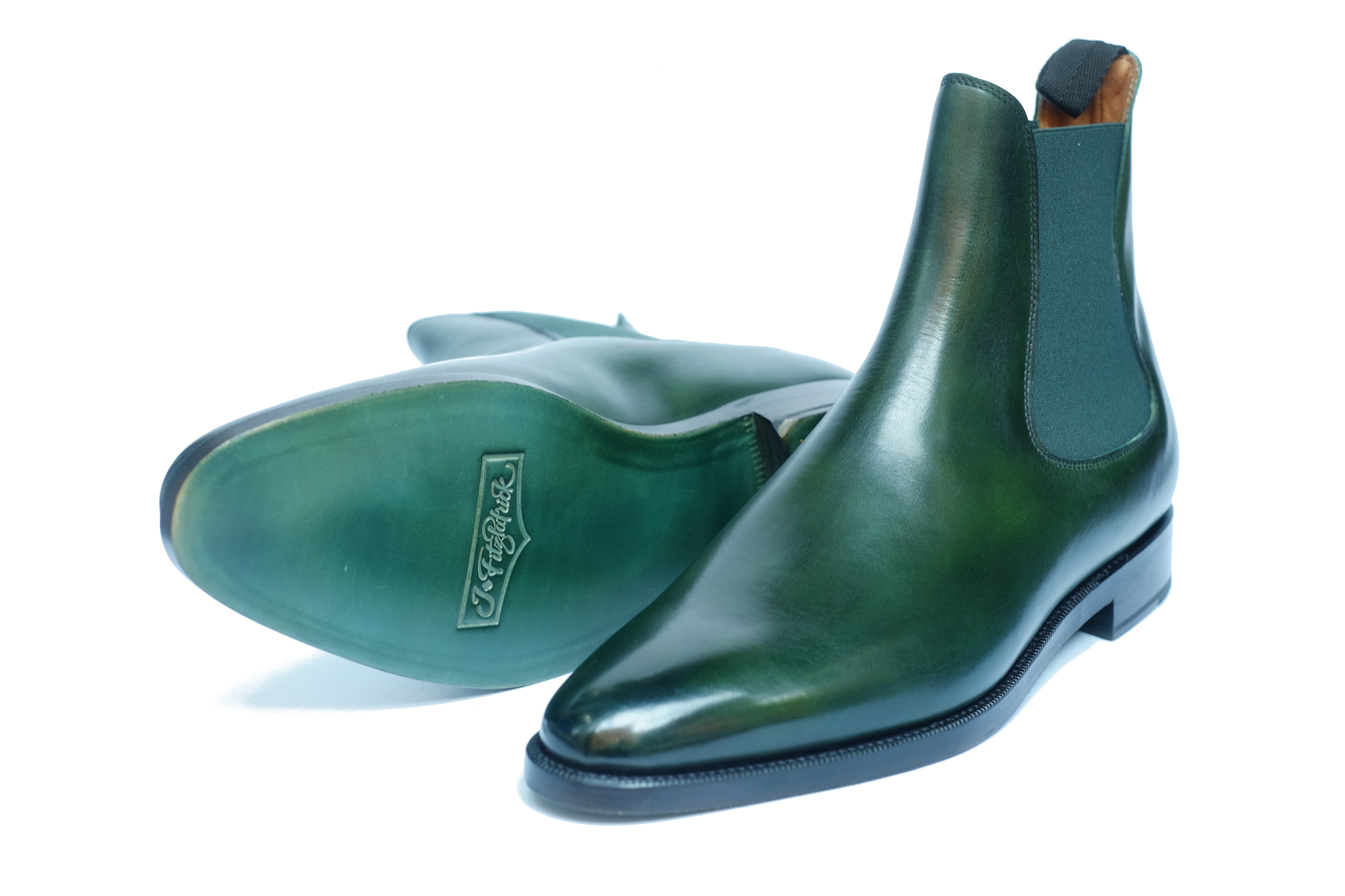 Alki - MTO - Forest Green Calf / Green Gore - TMG Last - Double Leather Sole-Made To Order Chelsea Boots-J.FitzPatrick Footwear