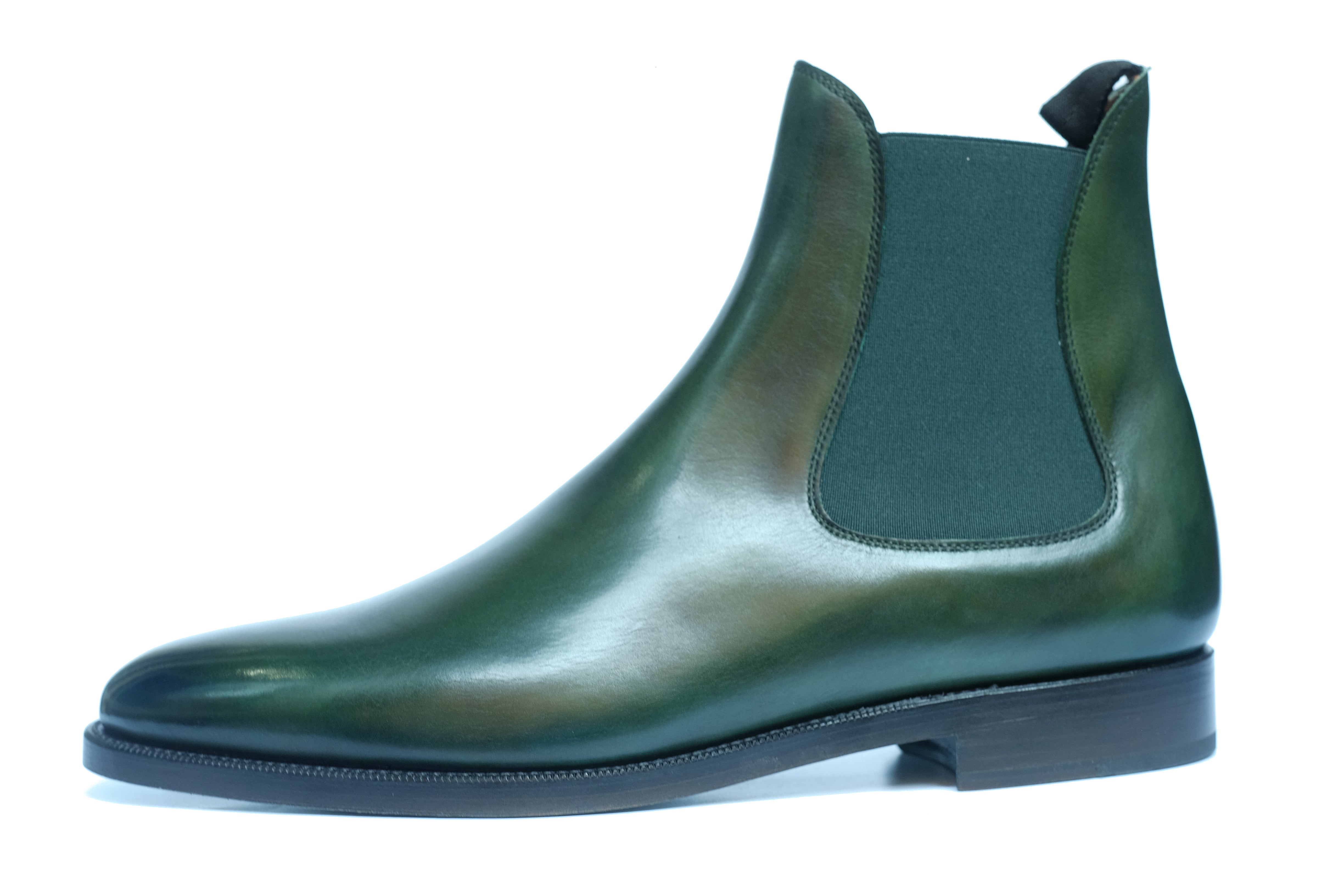 Alki - MTO - Forest Green Calf / Green Gore - TMG Last - Double Leather Sole-Made To Order Chelsea Boots-J.FitzPatrick Footwear