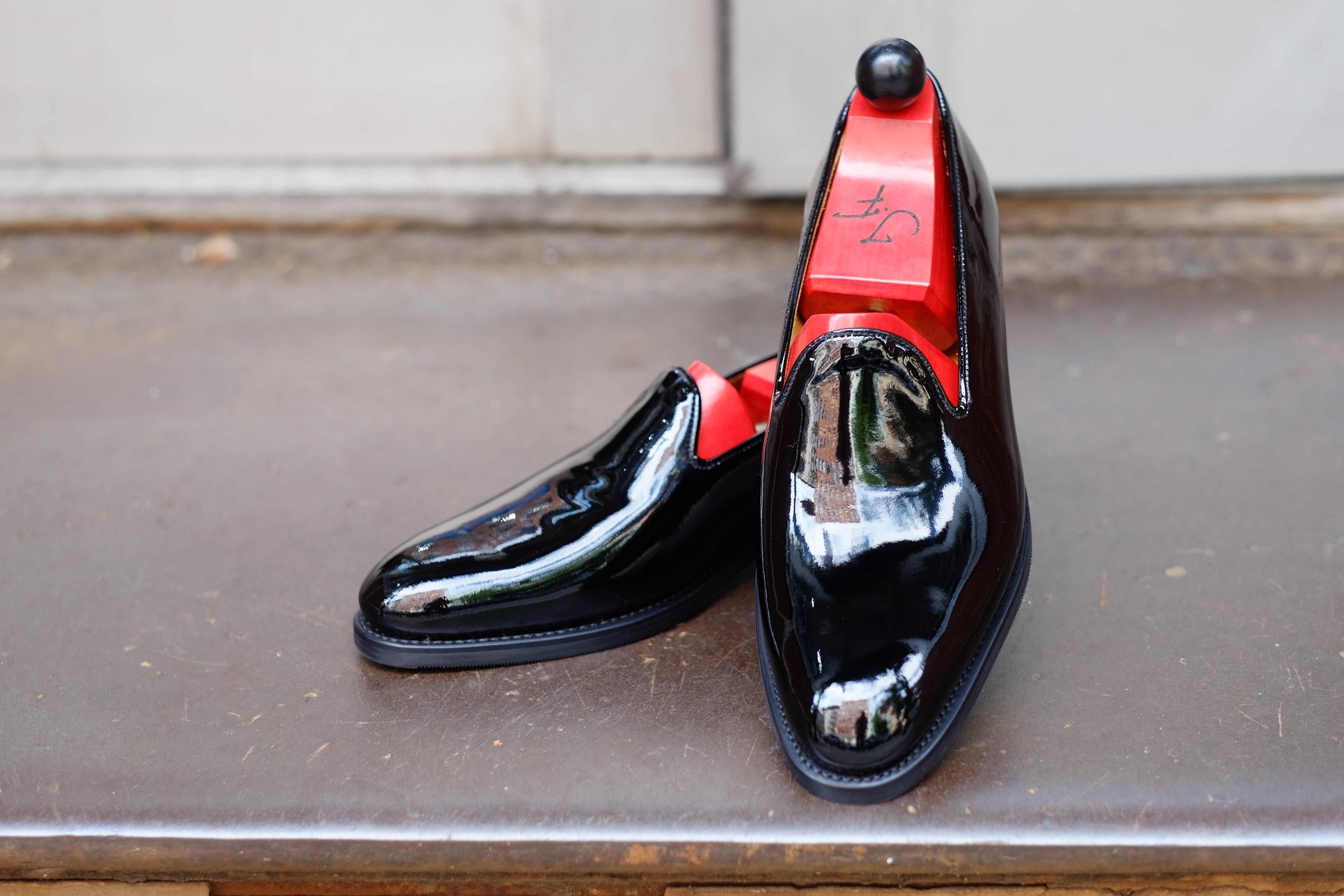 Ballinger - Black Patent Calf-Slipper Loafers-J.FitzPatrick Footwear