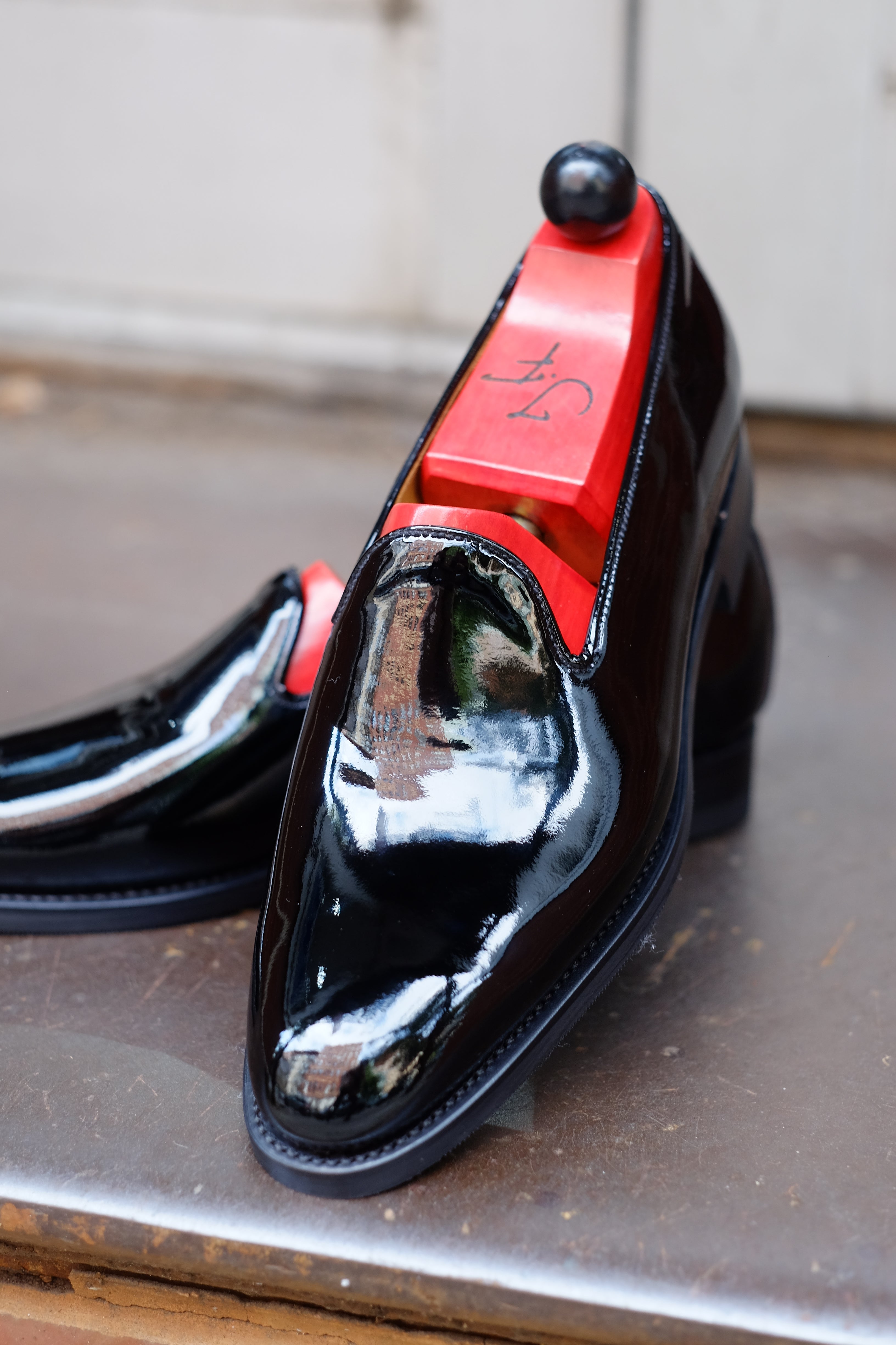 Ballinger - Black Patent Calf-Slipper Loafers-J.FitzPatrick Footwear