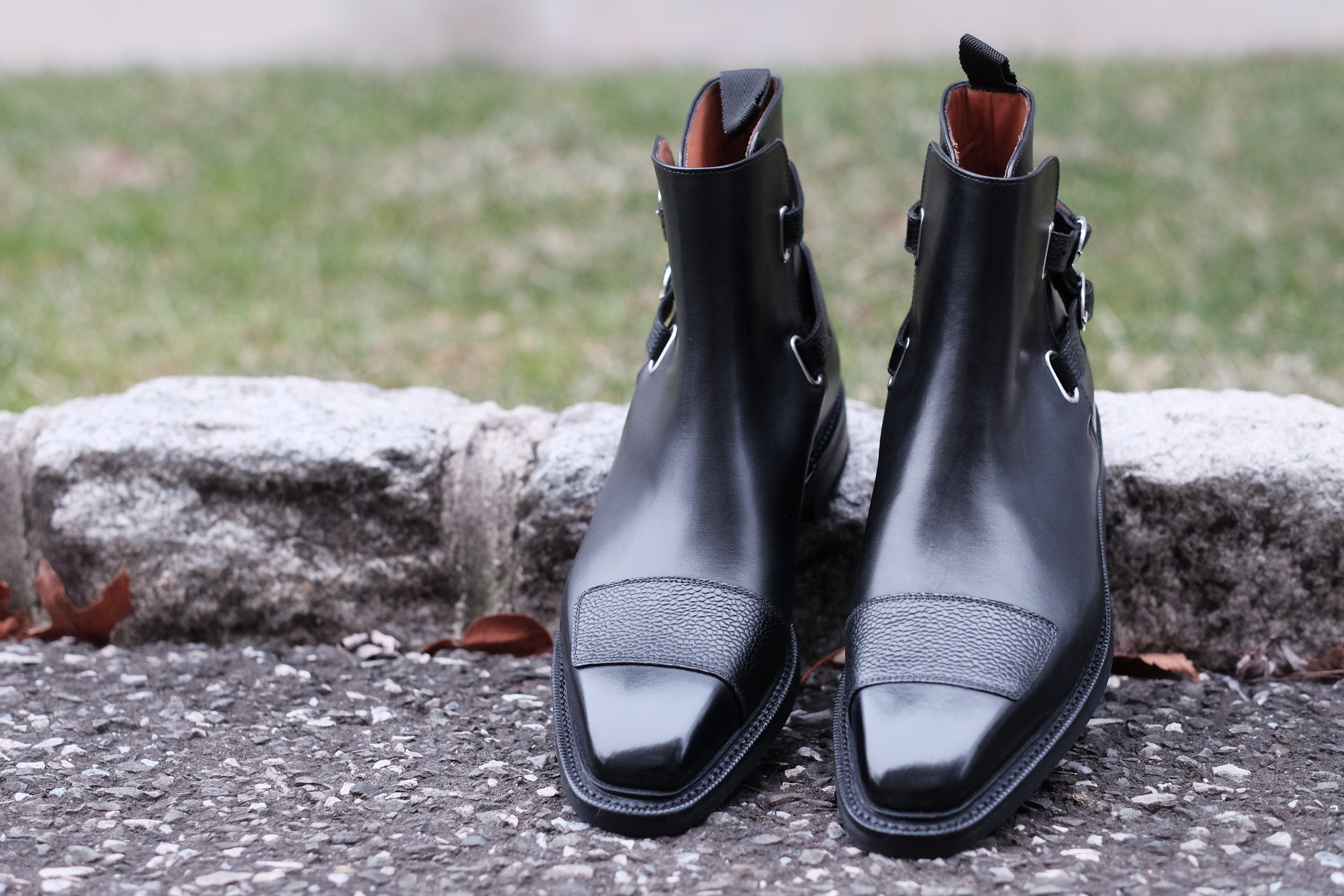 Barbosa - MTO - Black Calf / Black Grain - MGF Last - Double Country Rubber Sole - Storm Welt-Made To Order Jodhpur Boots-J.FitzPatrick Footwear