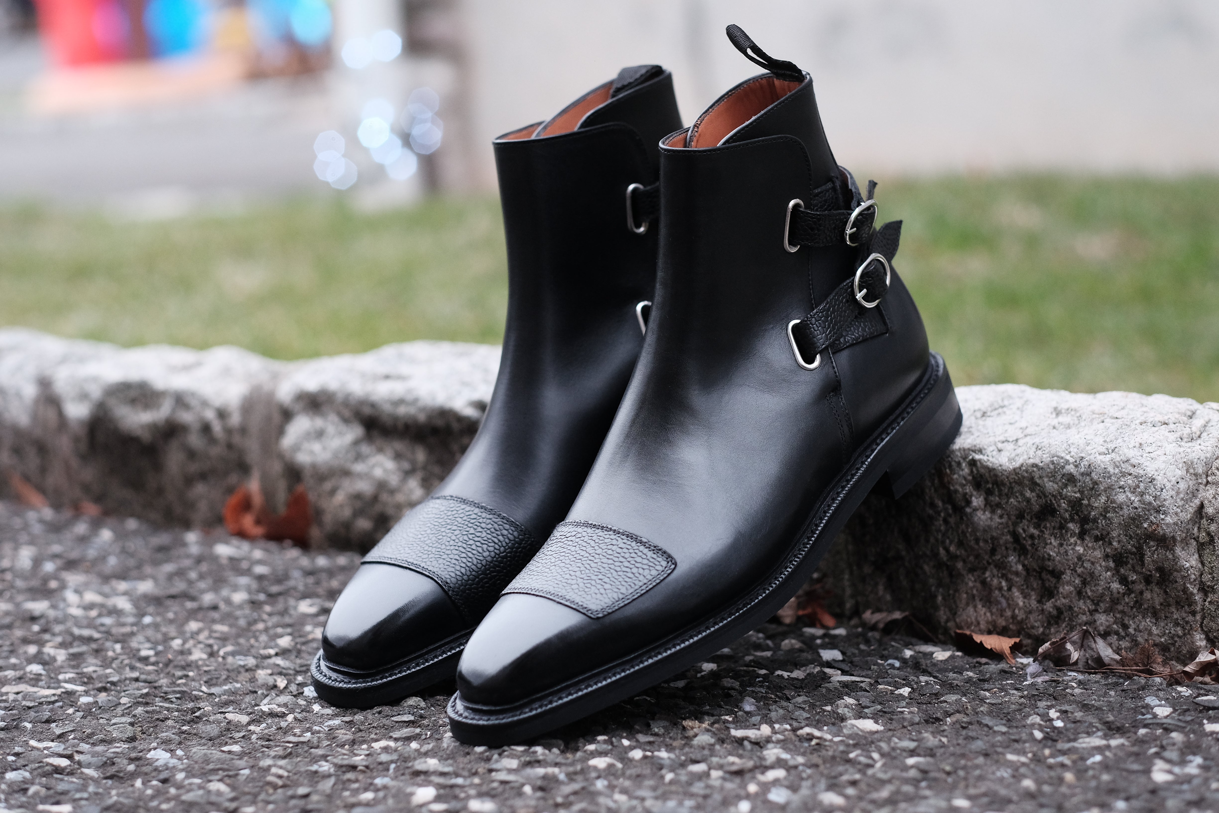 Barbosa - MTO - Black Calf / Black Grain - MGF Last - Double Country Rubber Sole - Storm Welt-Made To Order Jodhpur Boots-J.FitzPatrick Footwear