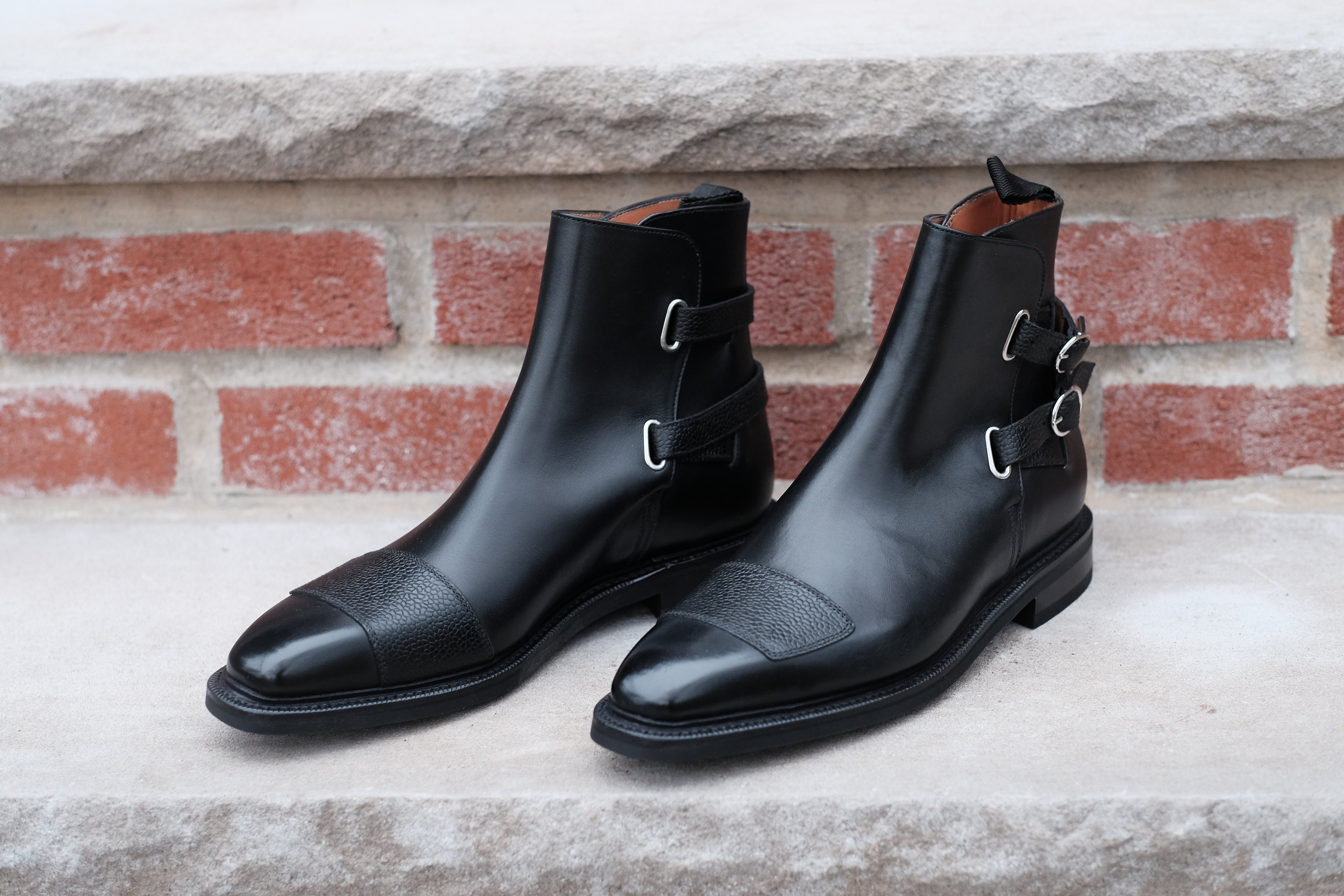 Barbosa - MTO - Black Calf / Black Grain - MGF Last - Double Country Rubber Sole - Storm Welt-Made To Order Jodhpur Boots-J.FitzPatrick Footwear