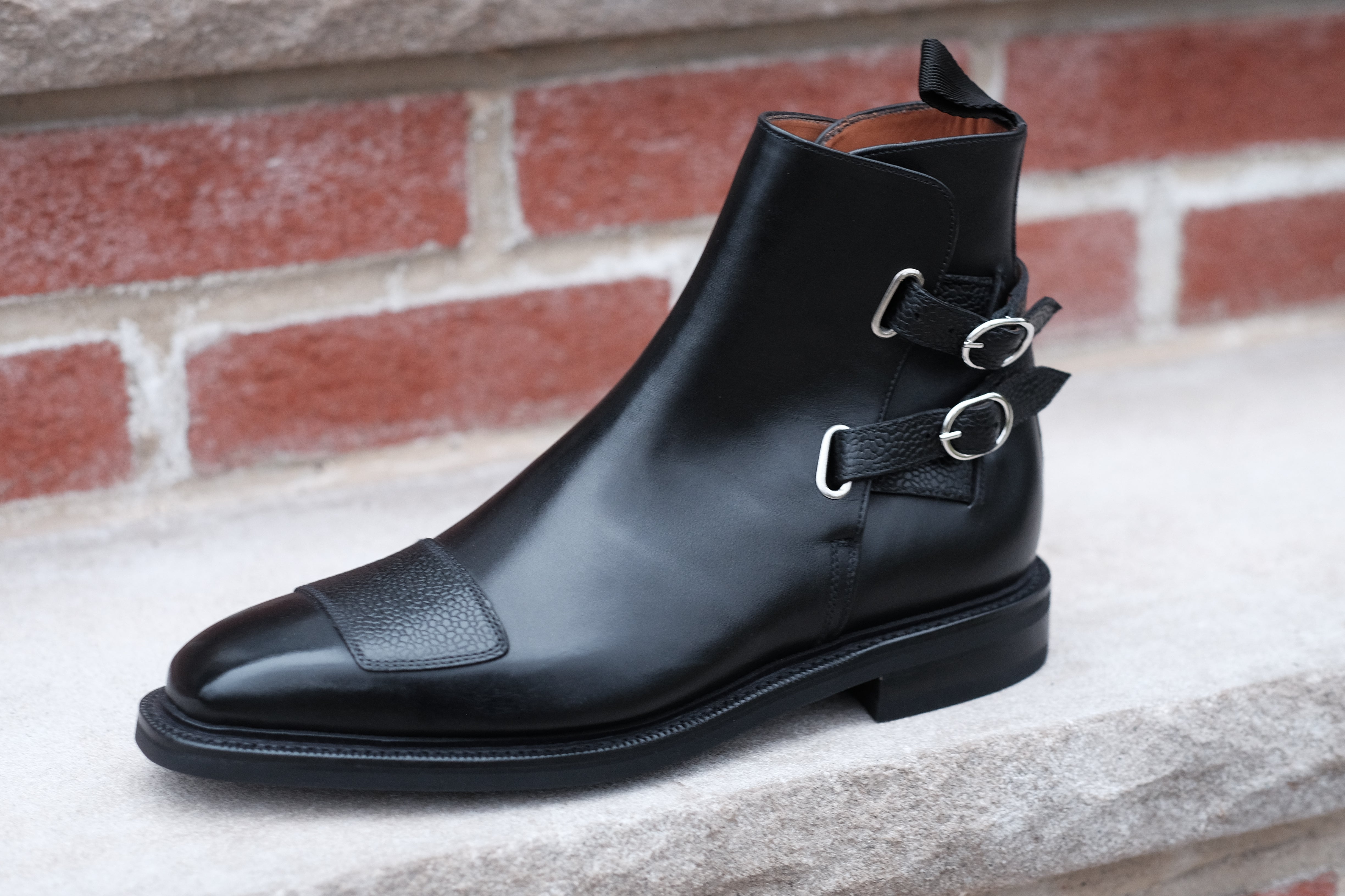 Barbosa - MTO - Black Calf / Black Grain - MGF Last - Double Country Rubber Sole - Storm Welt-Made To Order Jodhpur Boots-J.FitzPatrick Footwear
