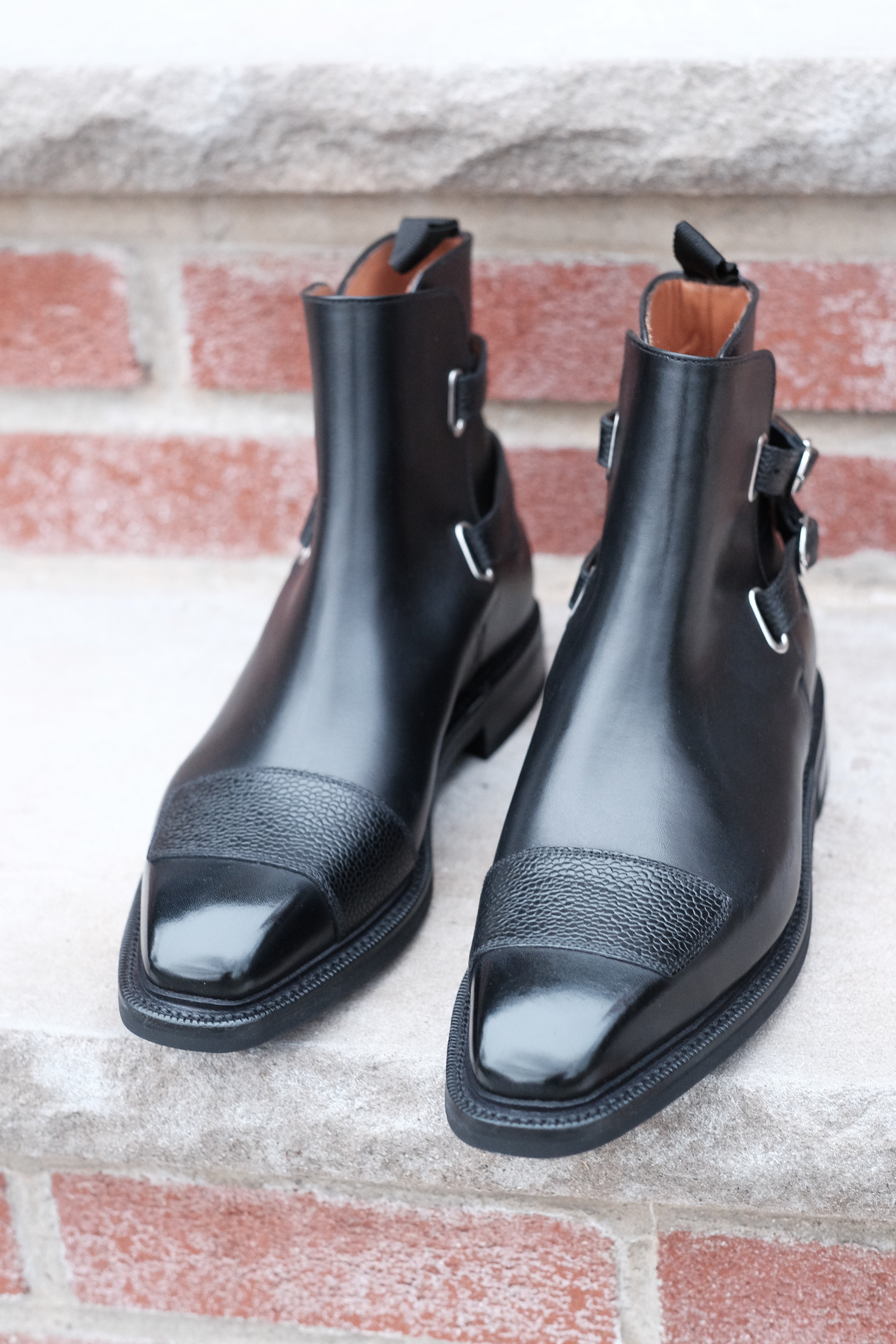 Barbosa - MTO - Black Calf / Black Grain - MGF Last - Double Country Rubber Sole - Storm Welt-Made To Order Jodhpur Boots-J.FitzPatrick Footwear