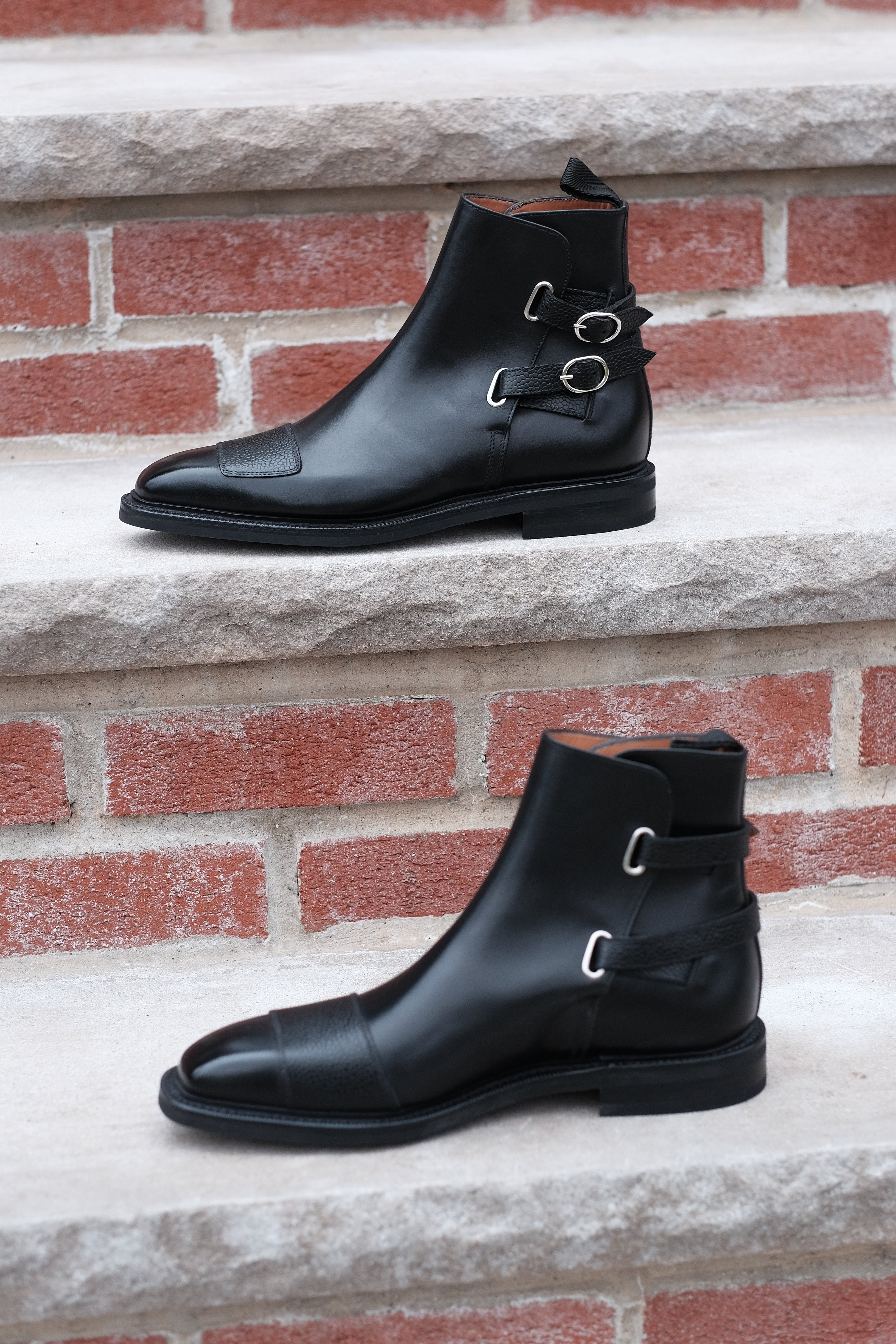 Barbosa - MTO - Black Calf / Black Grain - MGF Last - Double Country Rubber Sole - Storm Welt-Made To Order Jodhpur Boots-J.FitzPatrick Footwear