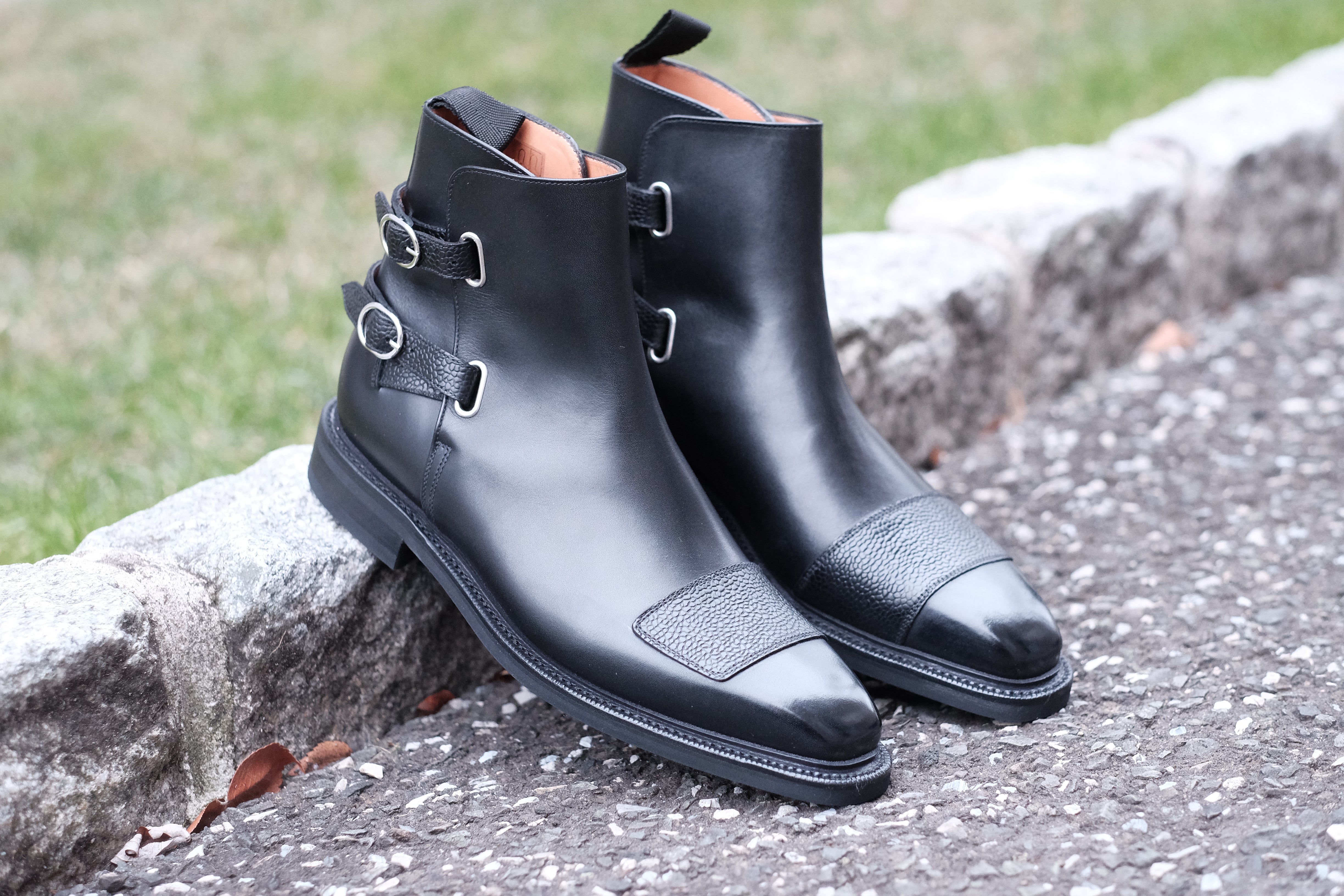 Barbosa - MTO - Black Calf / Black Grain - MGF Last - Double Country Rubber Sole - Storm Welt-Made To Order Jodhpur Boots-J.FitzPatrick Footwear