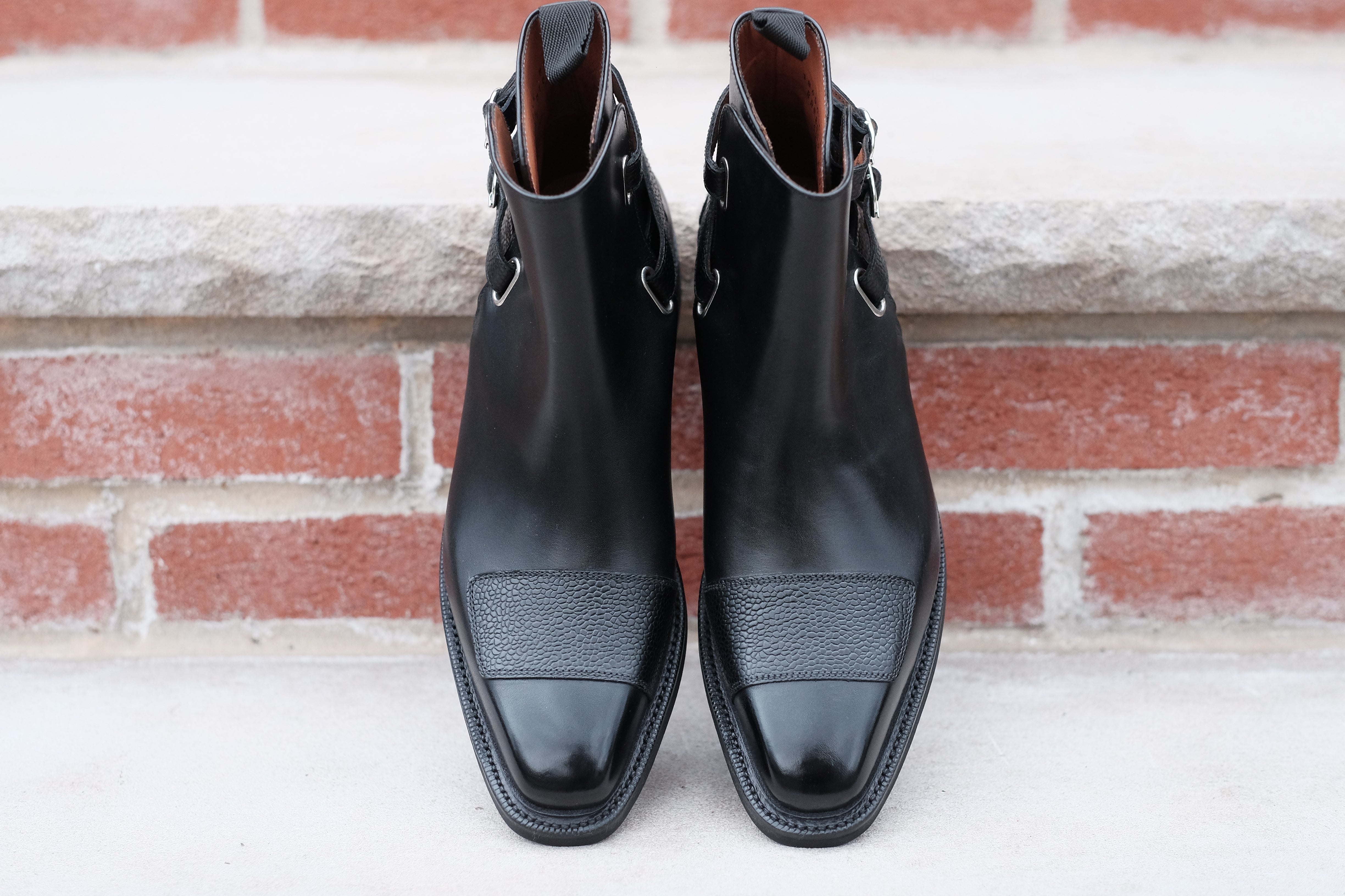 Barbosa - MTO - Black Calf / Black Grain - MGF Last - Double Country Rubber Sole - Storm Welt-Made To Order Jodhpur Boots-J.FitzPatrick Footwear
