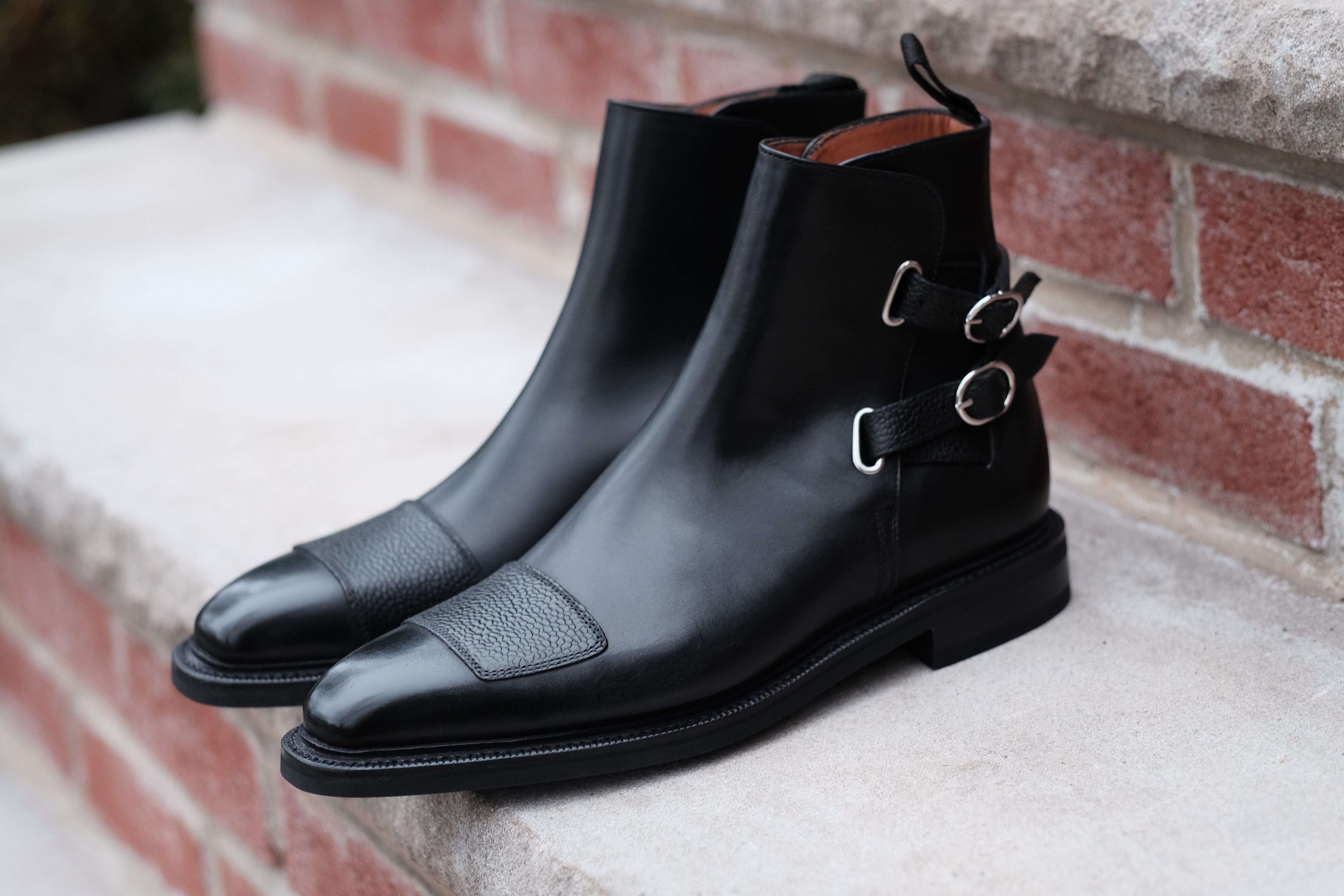 Barbosa - MTO - Black Calf / Black Grain - MGF Last - Double Country Rubber Sole - Storm Welt-Made To Order Jodhpur Boots-J.FitzPatrick Footwear