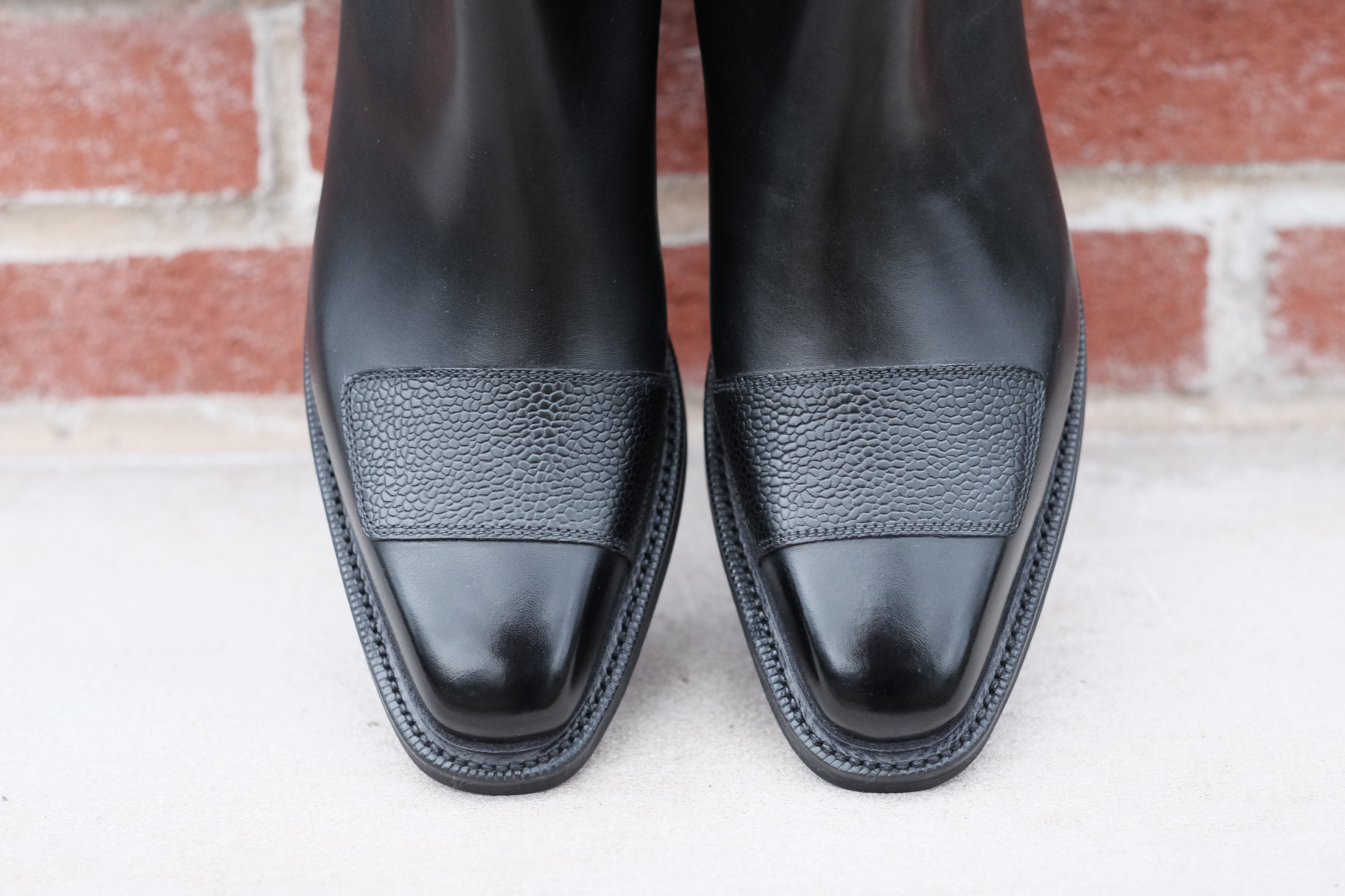 Barbosa - MTO - Black Calf / Black Grain - MGF Last - Double Country Rubber Sole - Storm Welt-Made To Order Jodhpur Boots-J.FitzPatrick Footwear