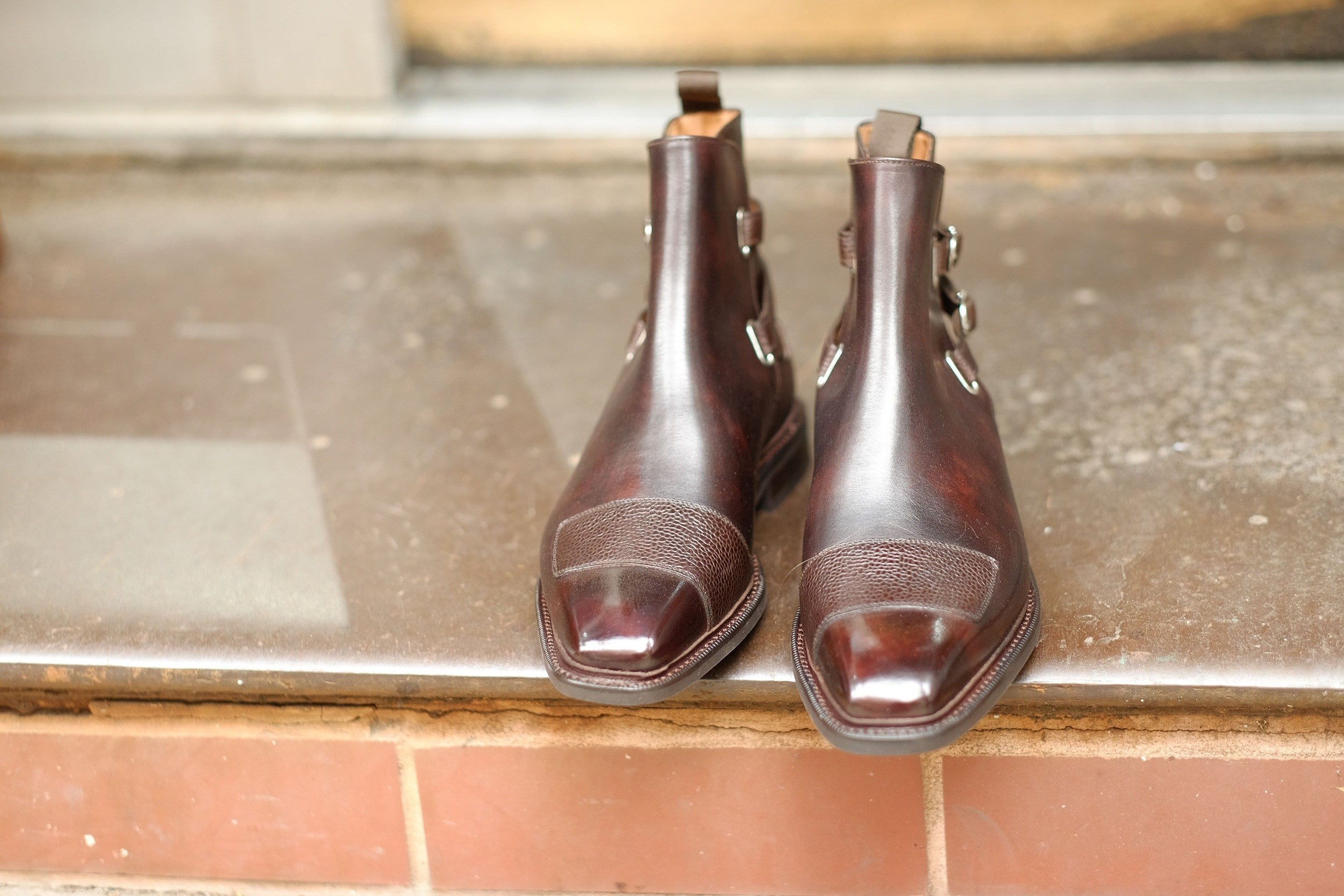 Barbosa - MTO - Dark Brown Museum Calf / Mid Brown Scotch Grain - MGF Last - Studded Rubber Sole - Storm Welt-Made To Order Jodhpur Boots-J.FitzPatrick Footwear
