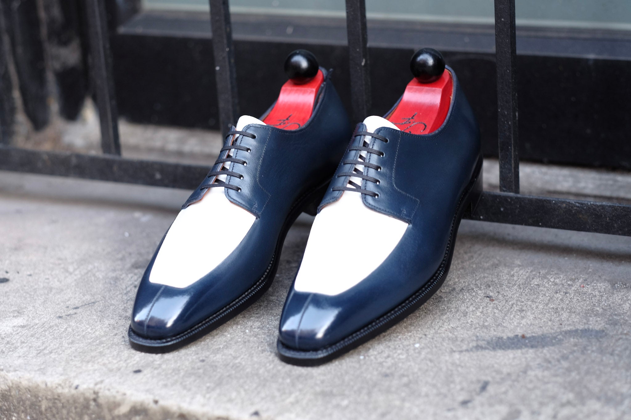 Belltown MTO - Midnight Calf / White Calf-Made To Order Derbies Derby-J.FitzPatrick Footwear