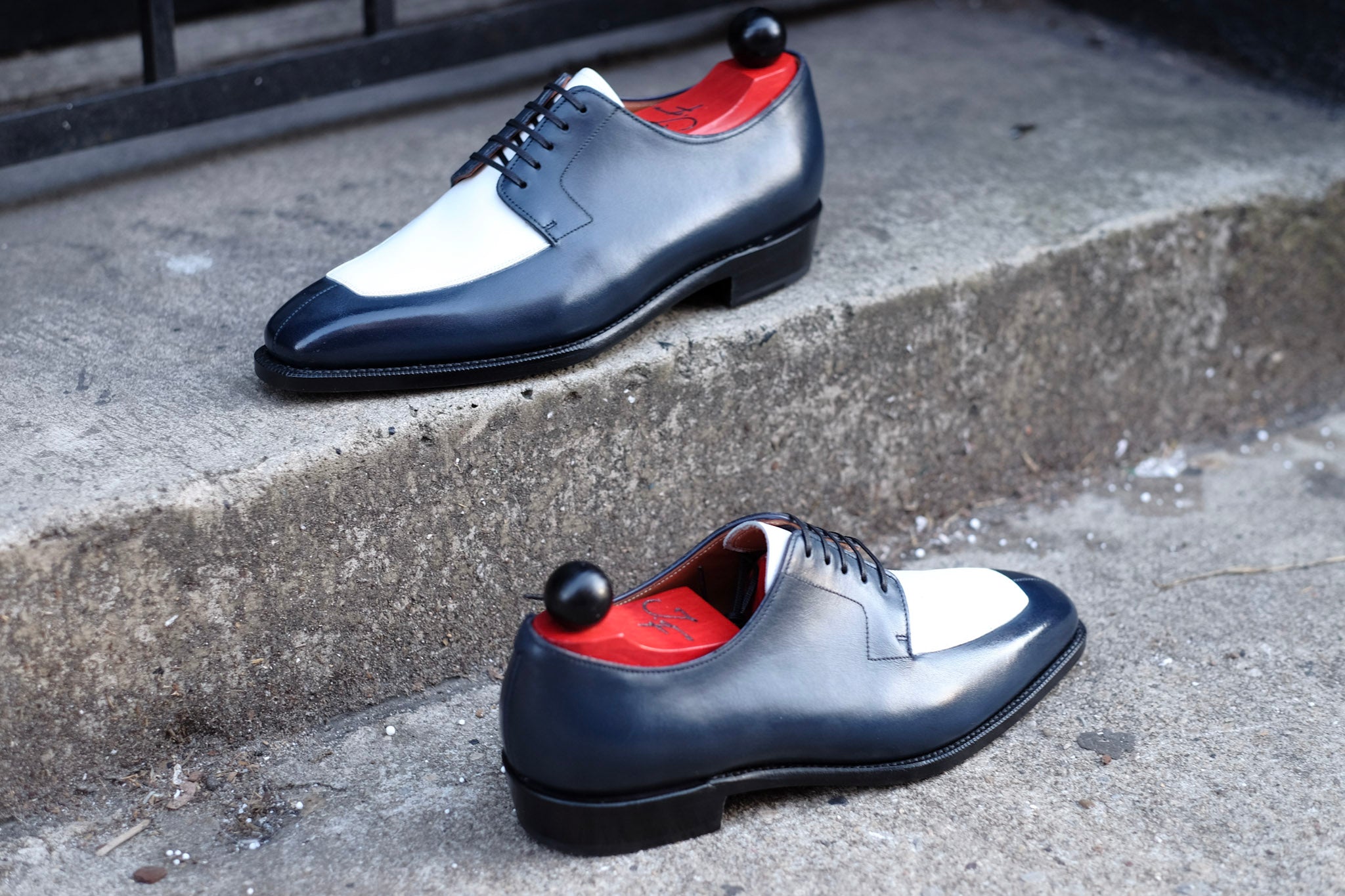 Belltown MTO - Midnight Calf / White Calf-Made To Order Derbies Derby-J.FitzPatrick Footwear