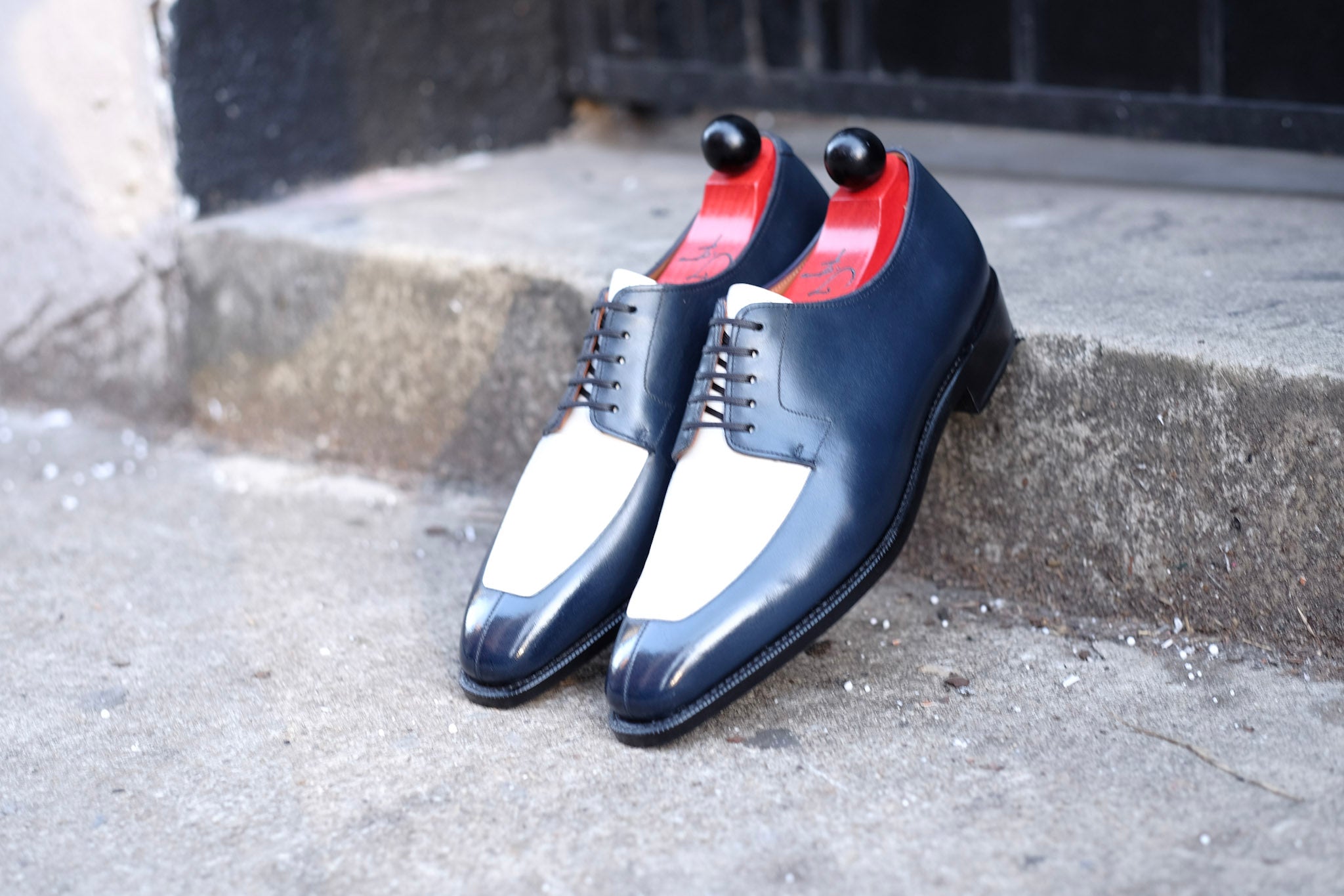 Belltown MTO - Midnight Calf / White Calf-Made To Order Derbies Derby-J.FitzPatrick Footwear