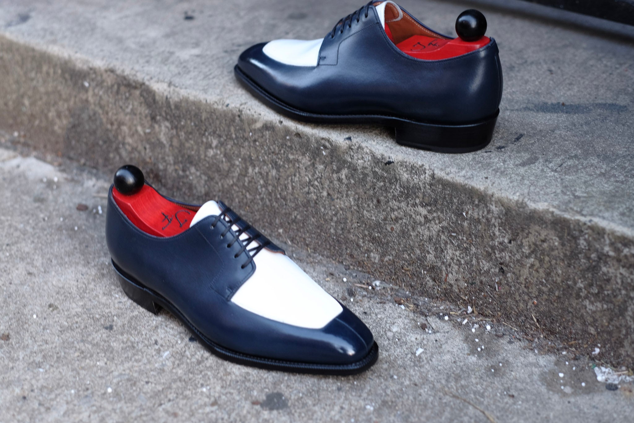 Belltown MTO - Midnight Calf / White Calf-Made To Order Derbies Derby-J.FitzPatrick Footwear