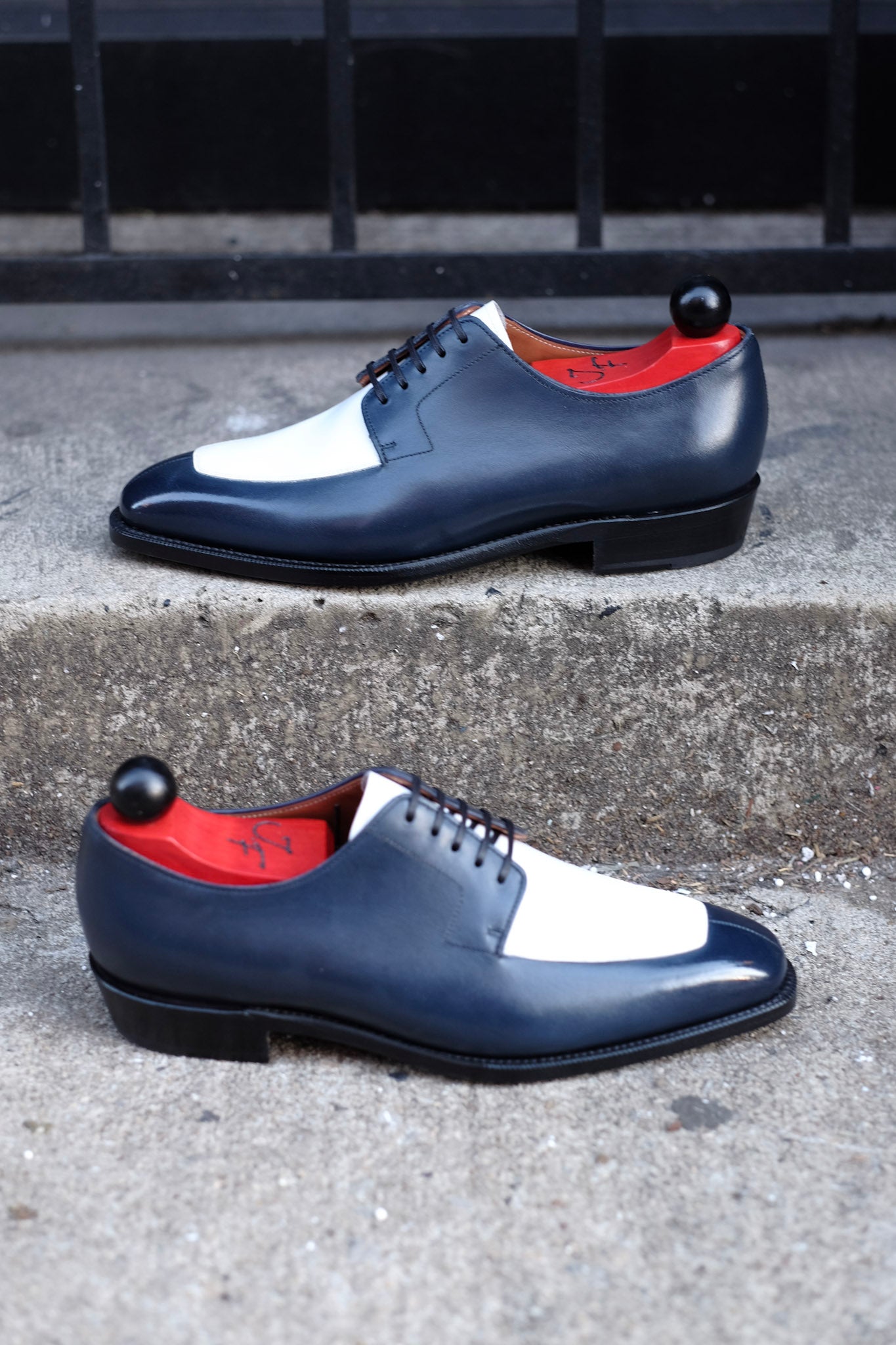 Belltown MTO - Midnight Calf / White Calf-Made To Order Derbies Derby-J.FitzPatrick Footwear