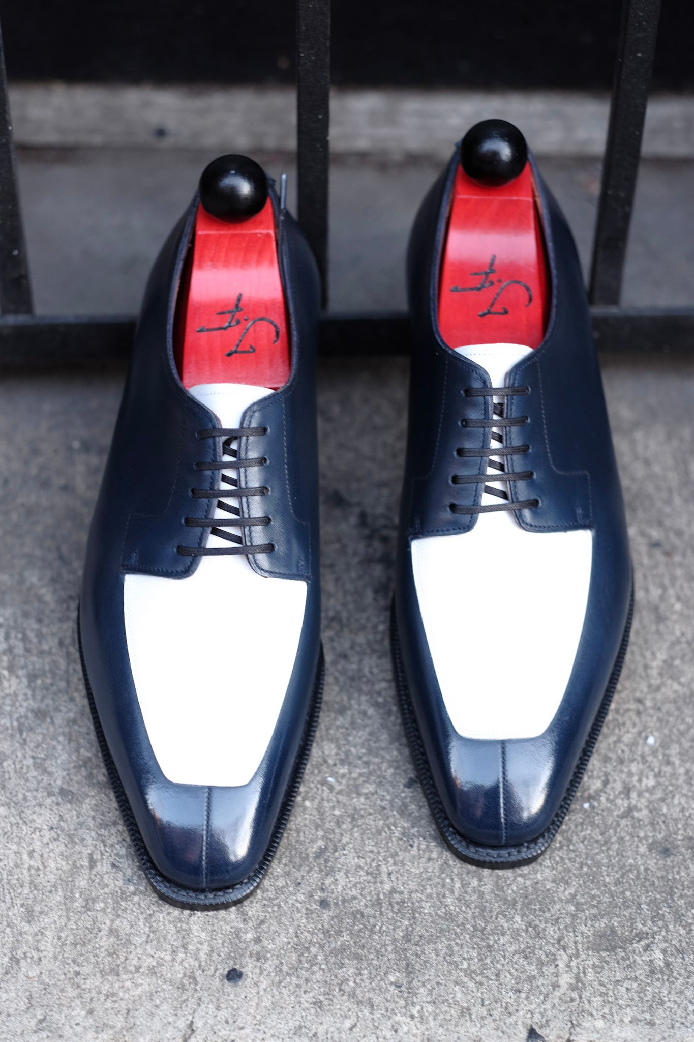 Belltown MTO - Midnight Calf / White Calf-Made To Order Derbies Derby-J.FitzPatrick Footwear