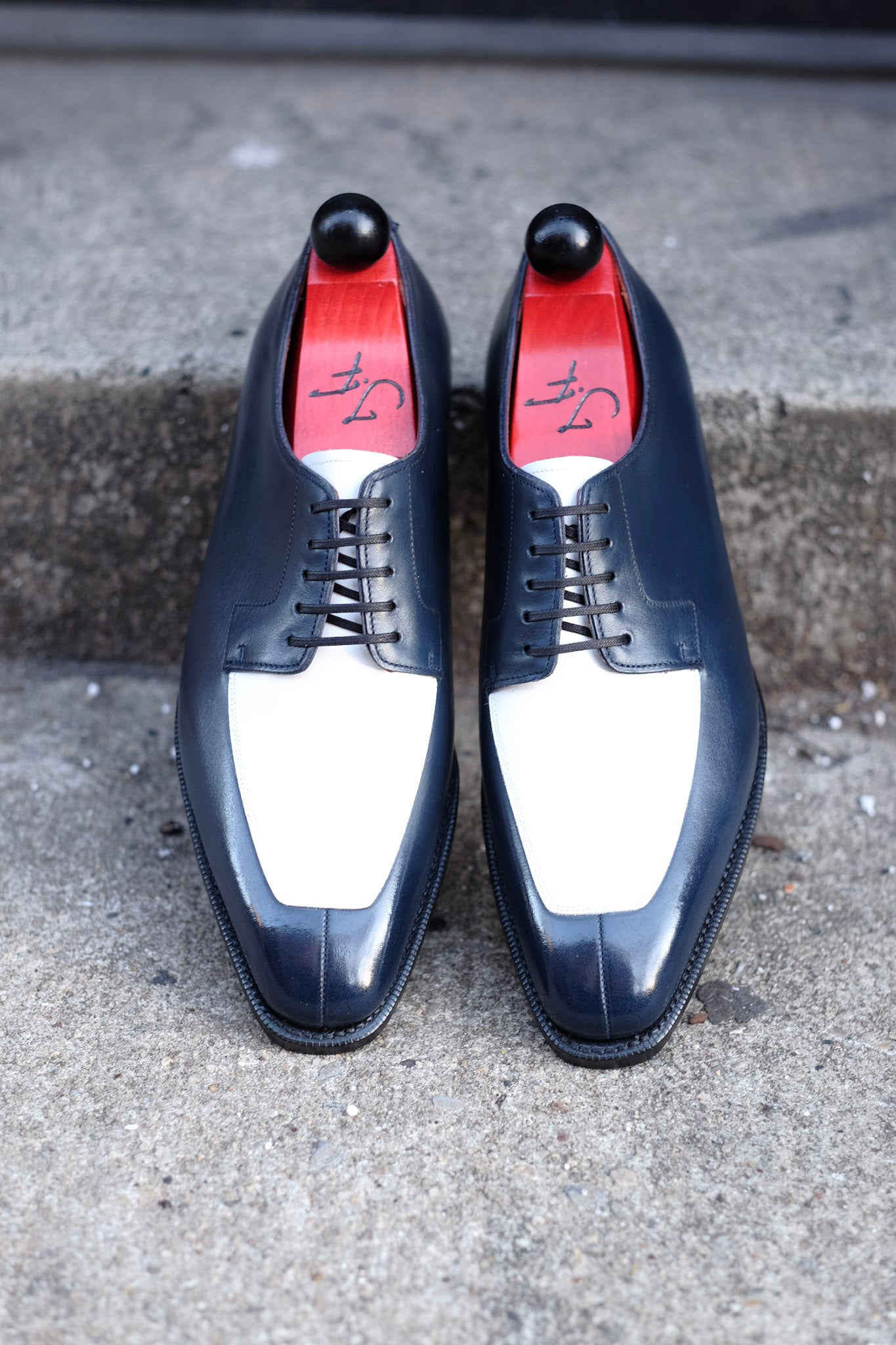 Belltown MTO - Midnight Calf / White Calf-Made To Order Derbies Derby-J.FitzPatrick Footwear