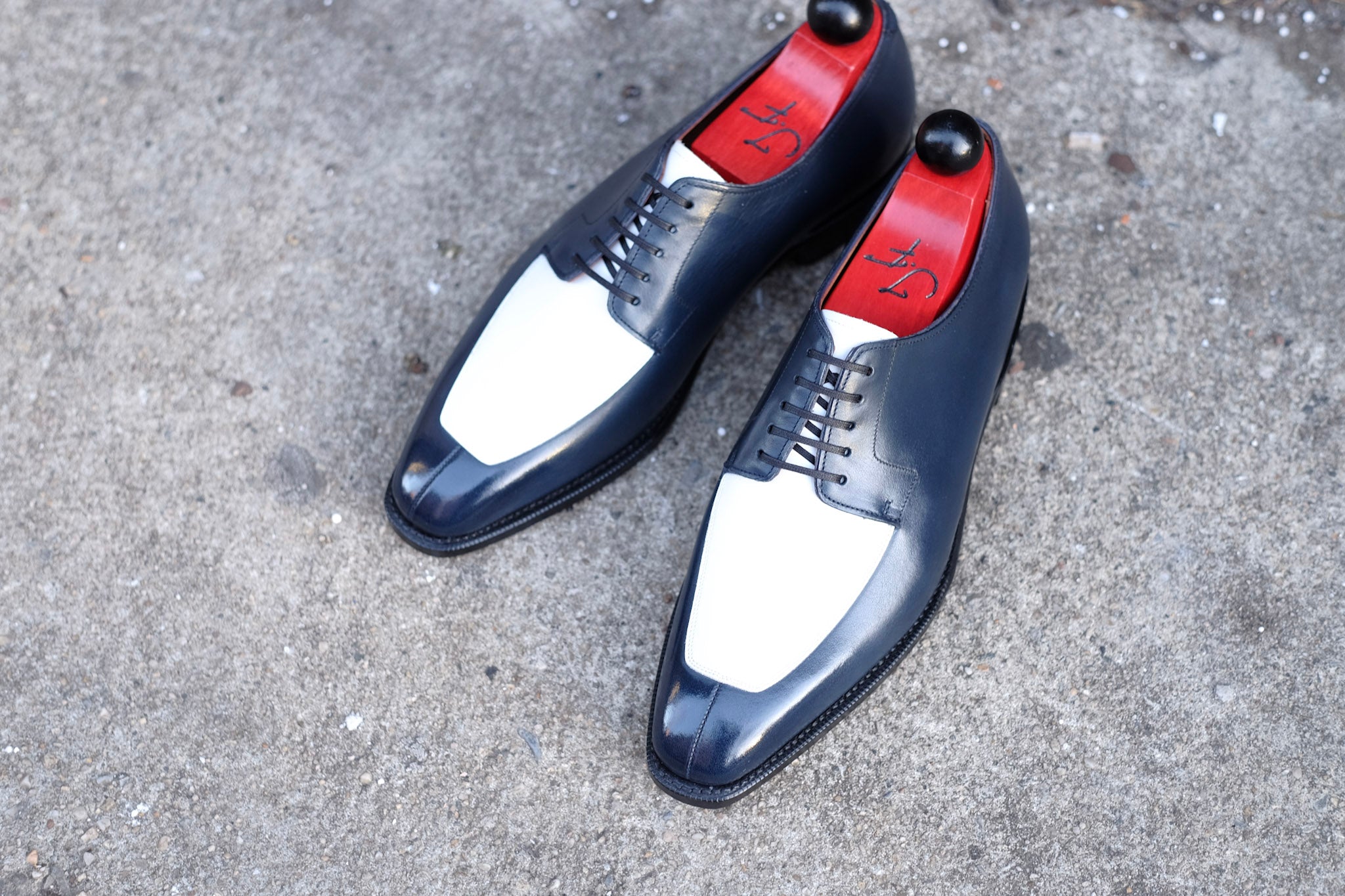Belltown MTO - Midnight Calf / White Calf-Made To Order Derbies Derby-J.FitzPatrick Footwear