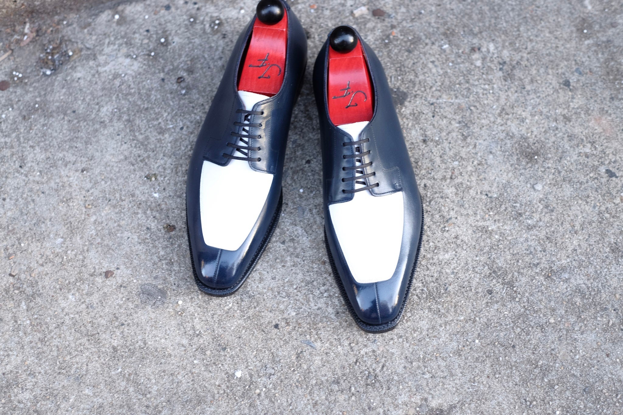 Belltown MTO - Midnight Calf / White Calf-Made To Order Derbies Derby-J.FitzPatrick Footwear