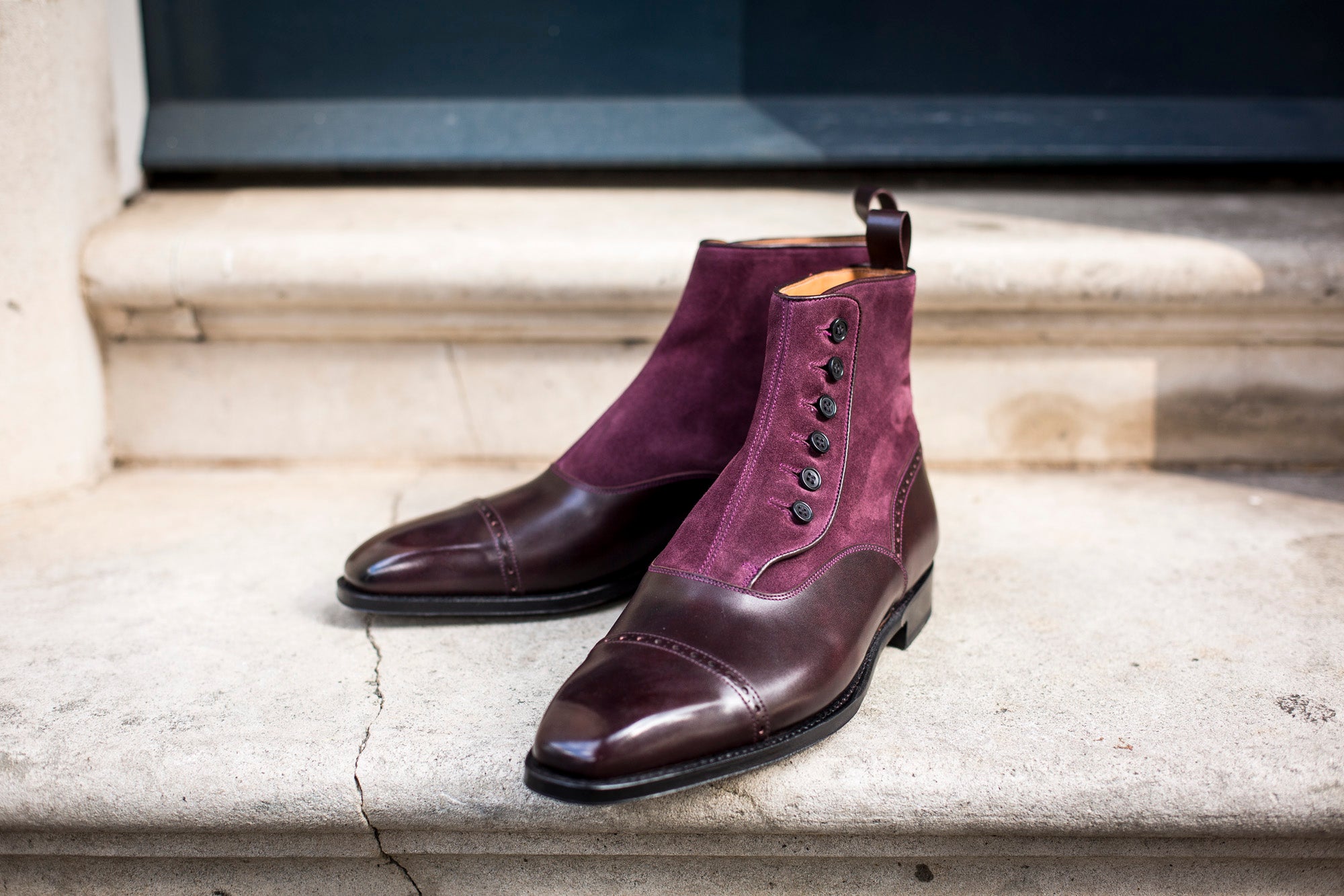 Blue Ridge - MTO - Plum Museum Calf / Regal Purple Suede - MGF Last - Single Leather Sole-Made To Order-J.FitzPatrick Footwear