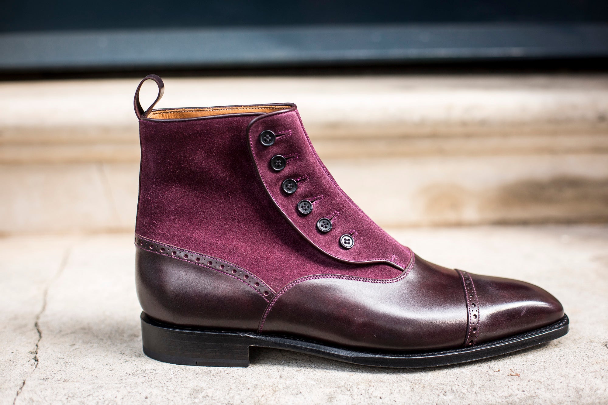 Blue Ridge - MTO - Plum Museum Calf / Regal Purple Suede - MGF Last - Single Leather Sole-Made To Order-J.FitzPatrick Footwear