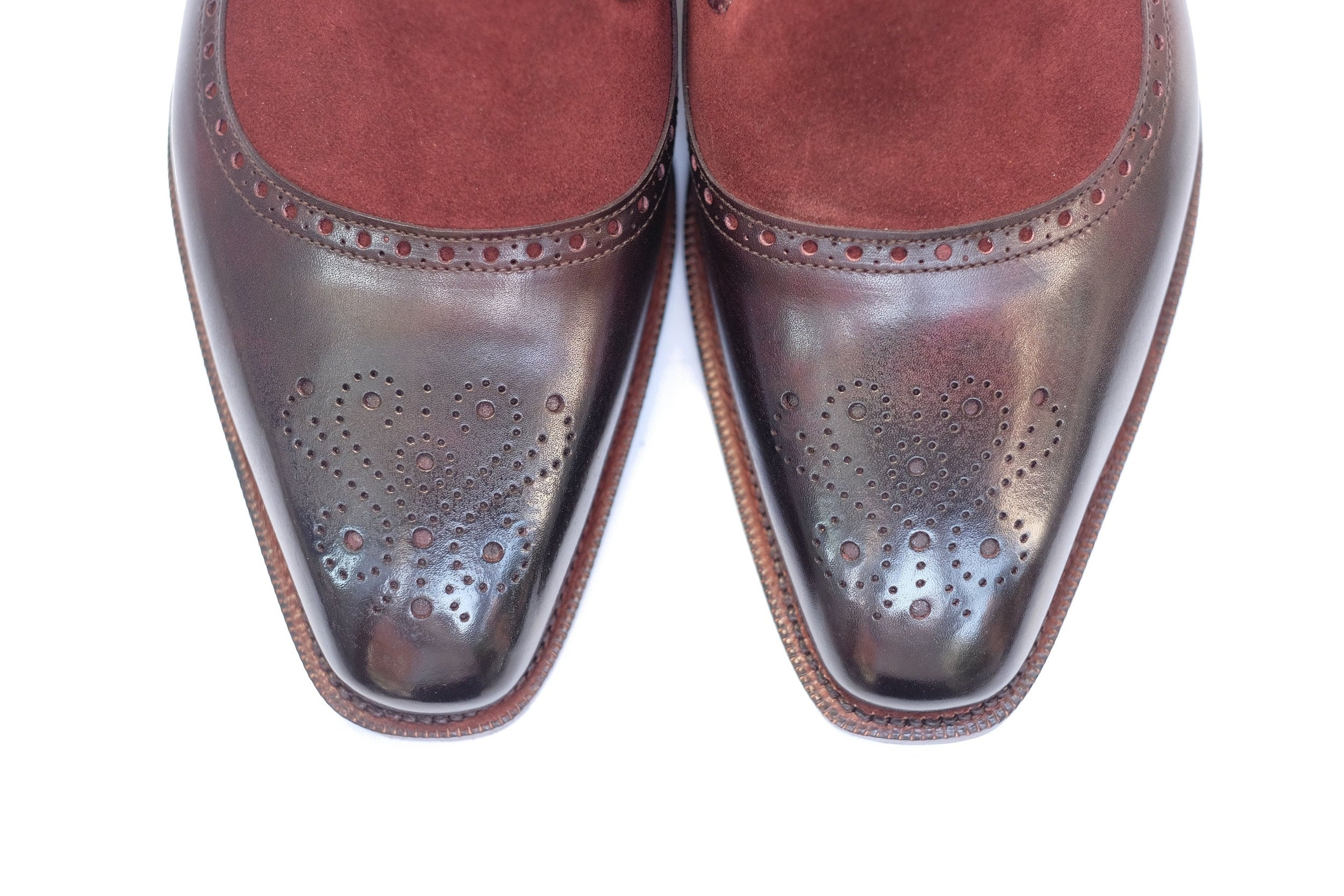 Bothell - MTO - Plum Museum Calf / Burgundy Suede - LPB Last - Single Leather Sole-Made To Order Slipper Loafer Brogue-J.FitzPatrick Footwear