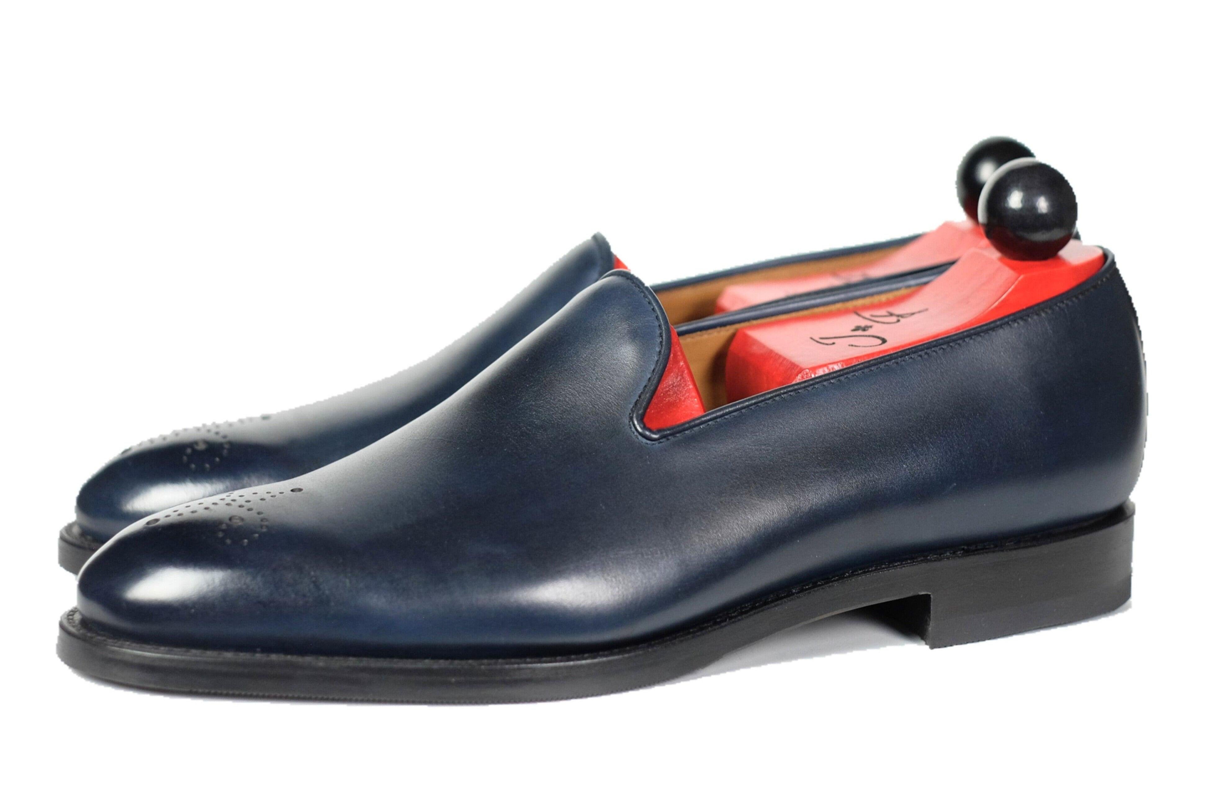 Chelan - Deep Ocean Calf-Slipper Loafers-J.FitzPatrick Footwear