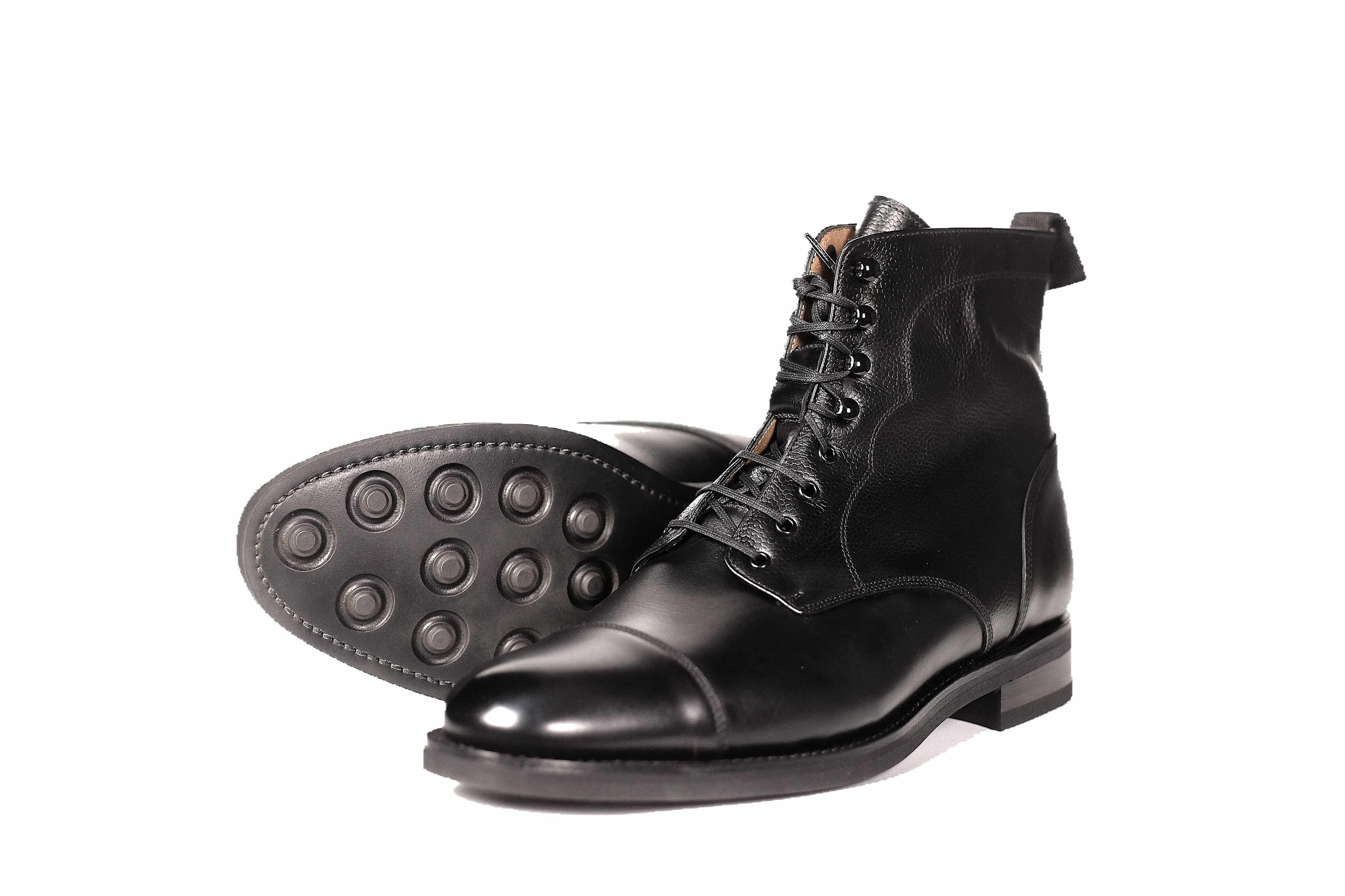 Columbia Redux - Black Calf / Black Grain-Derby Boots-J.FitzPatrick Footwear