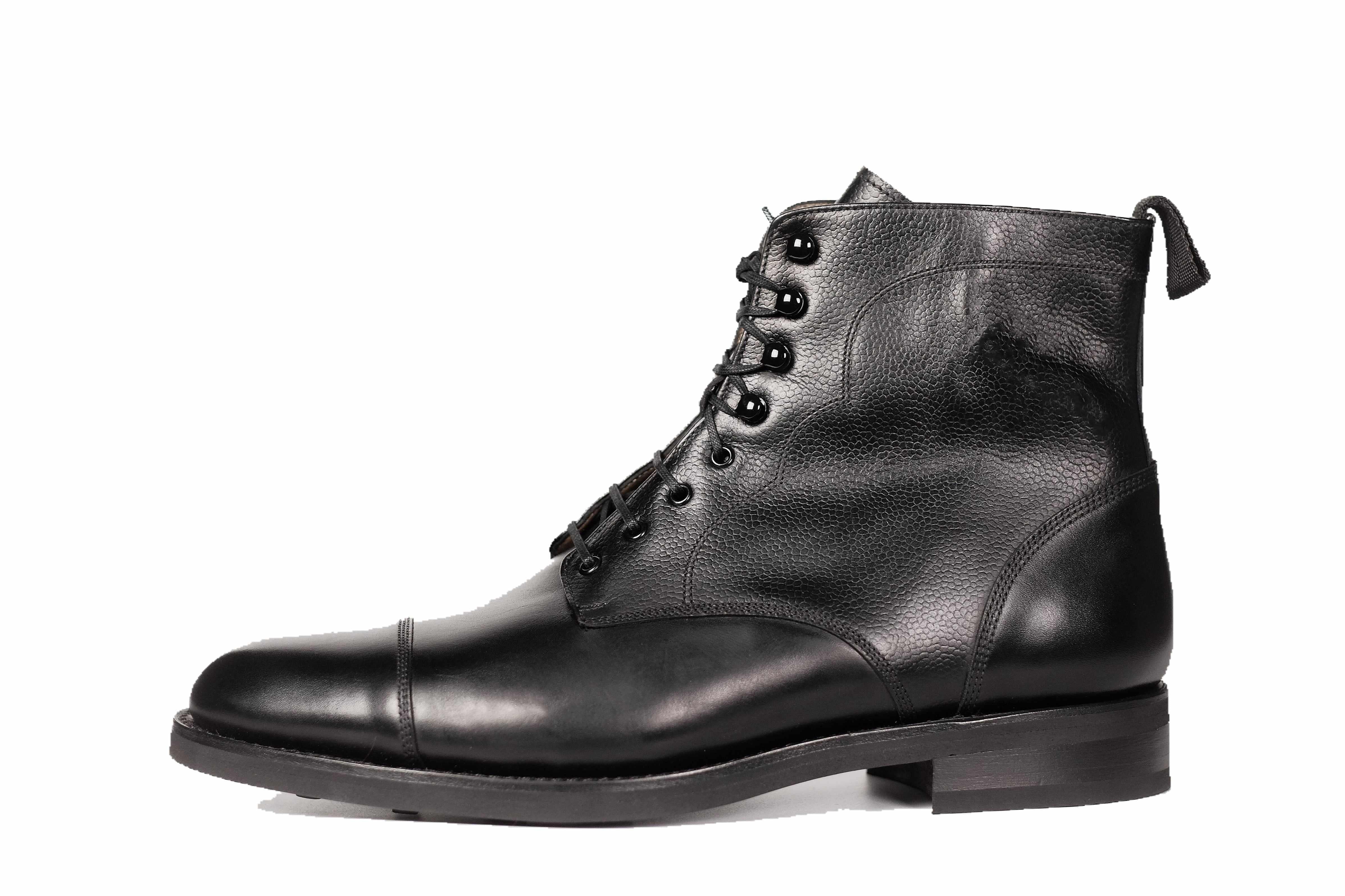 Columbia Redux - Black Calf / Black Grain-Derby Boots-J.FitzPatrick Footwear