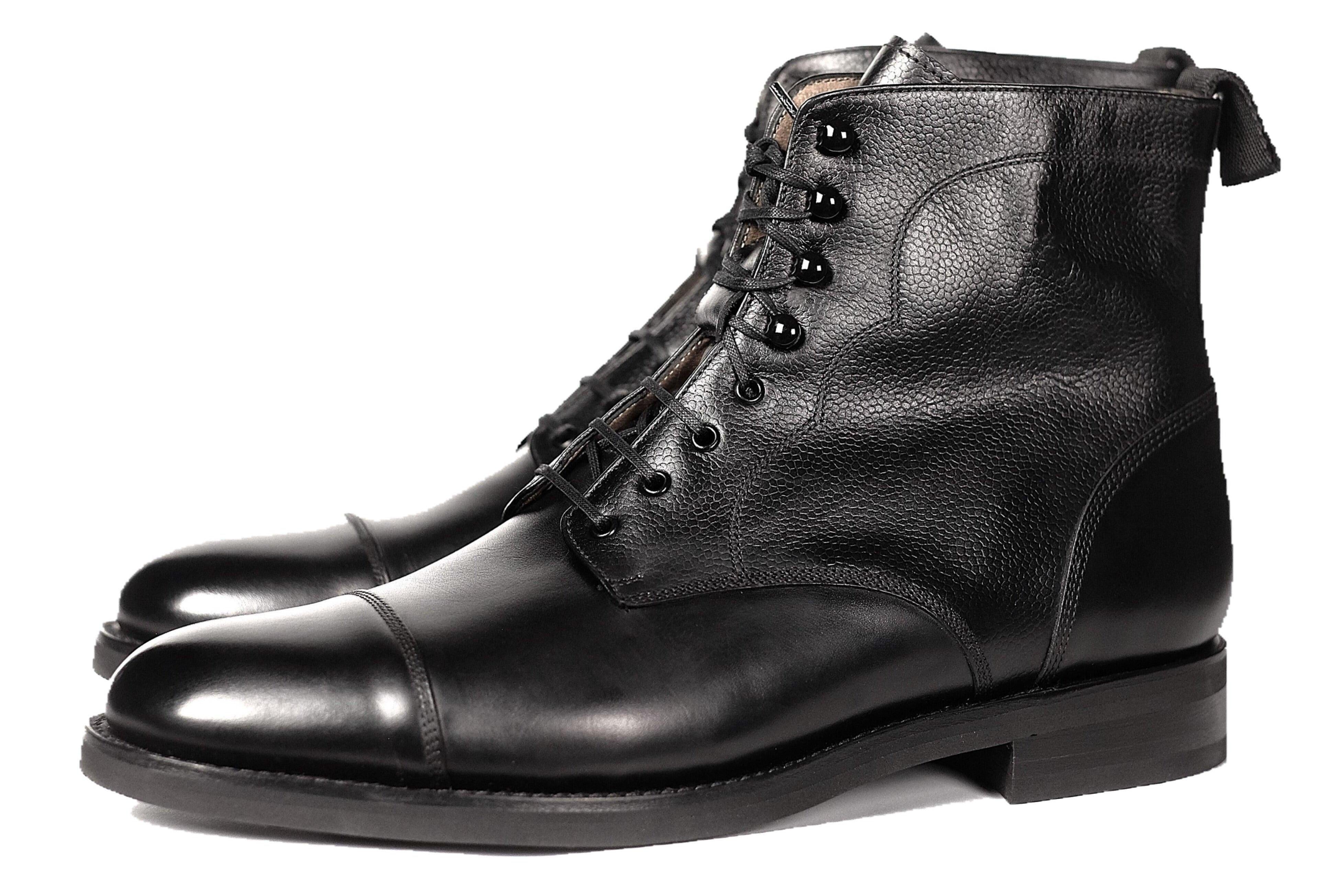 Columbia Redux - Black Calf / Black Grain-Derby Boots-J.FitzPatrick Footwear