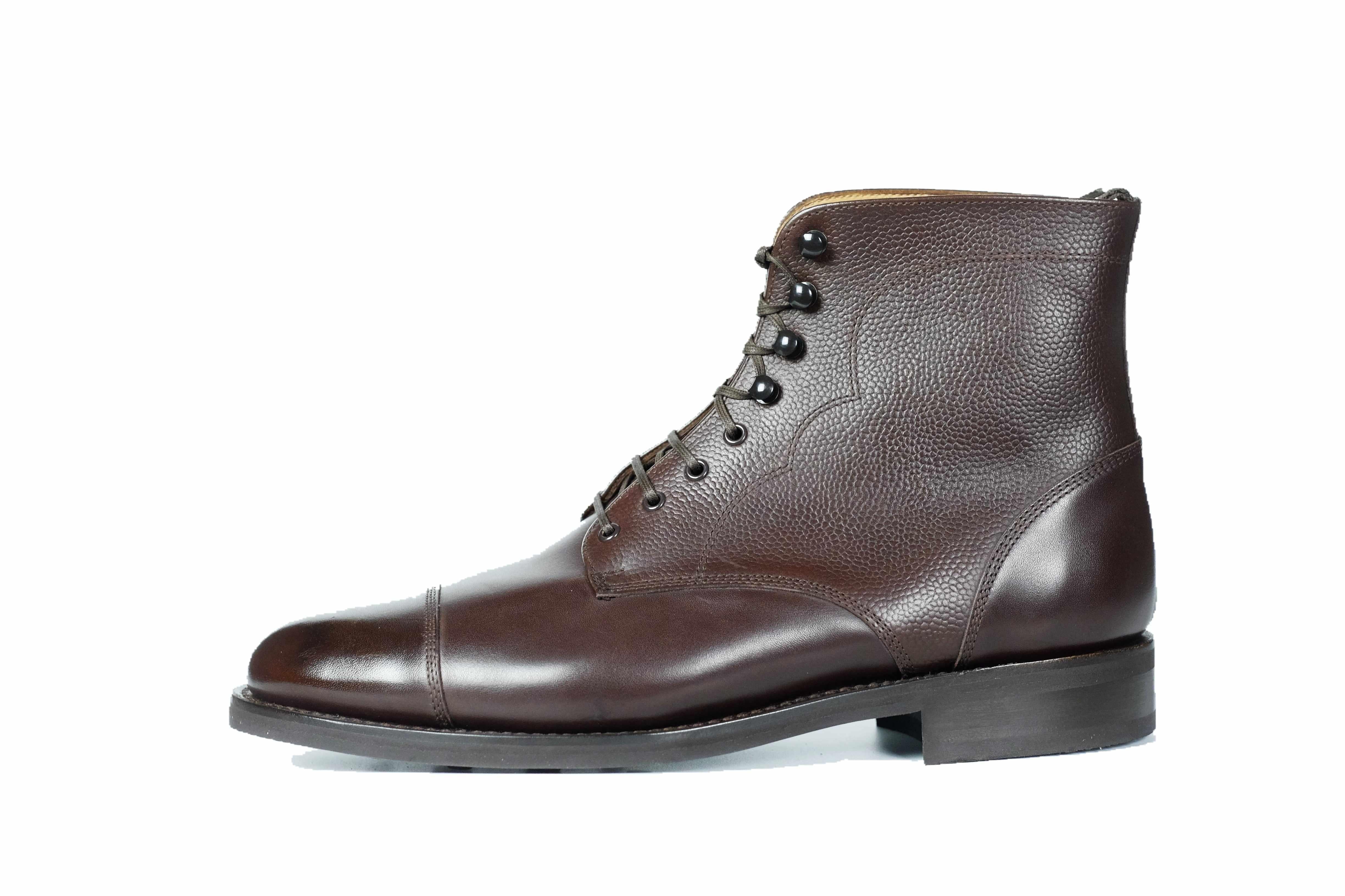 Columbia Redux - Dark Oak Calf / Dark Oak Grain-Derby Boots-J.FitzPatrick Footwear