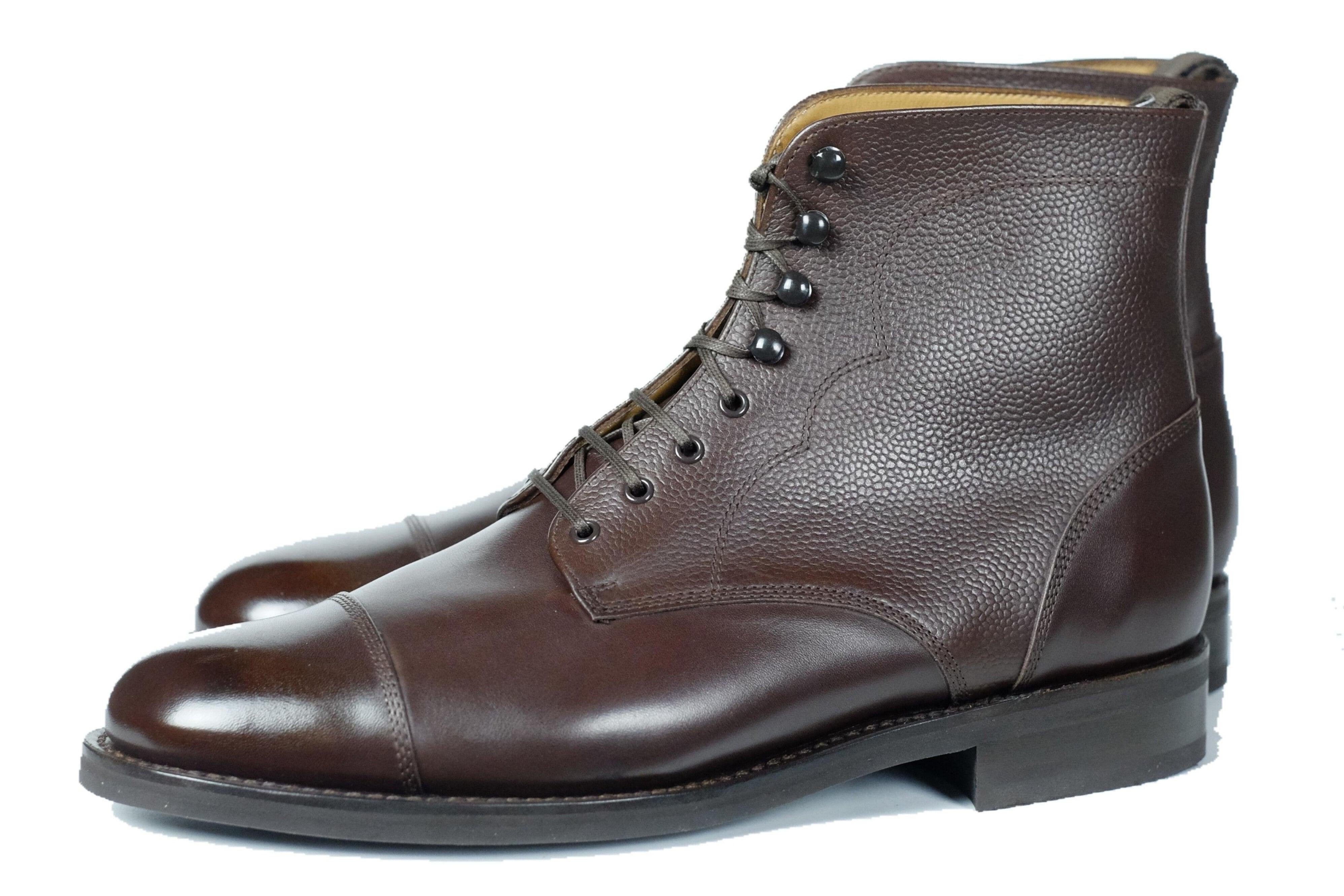 Columbia Redux - Dark Oak Calf / Dark Oak Grain-Derby Boots-J.FitzPatrick Footwear