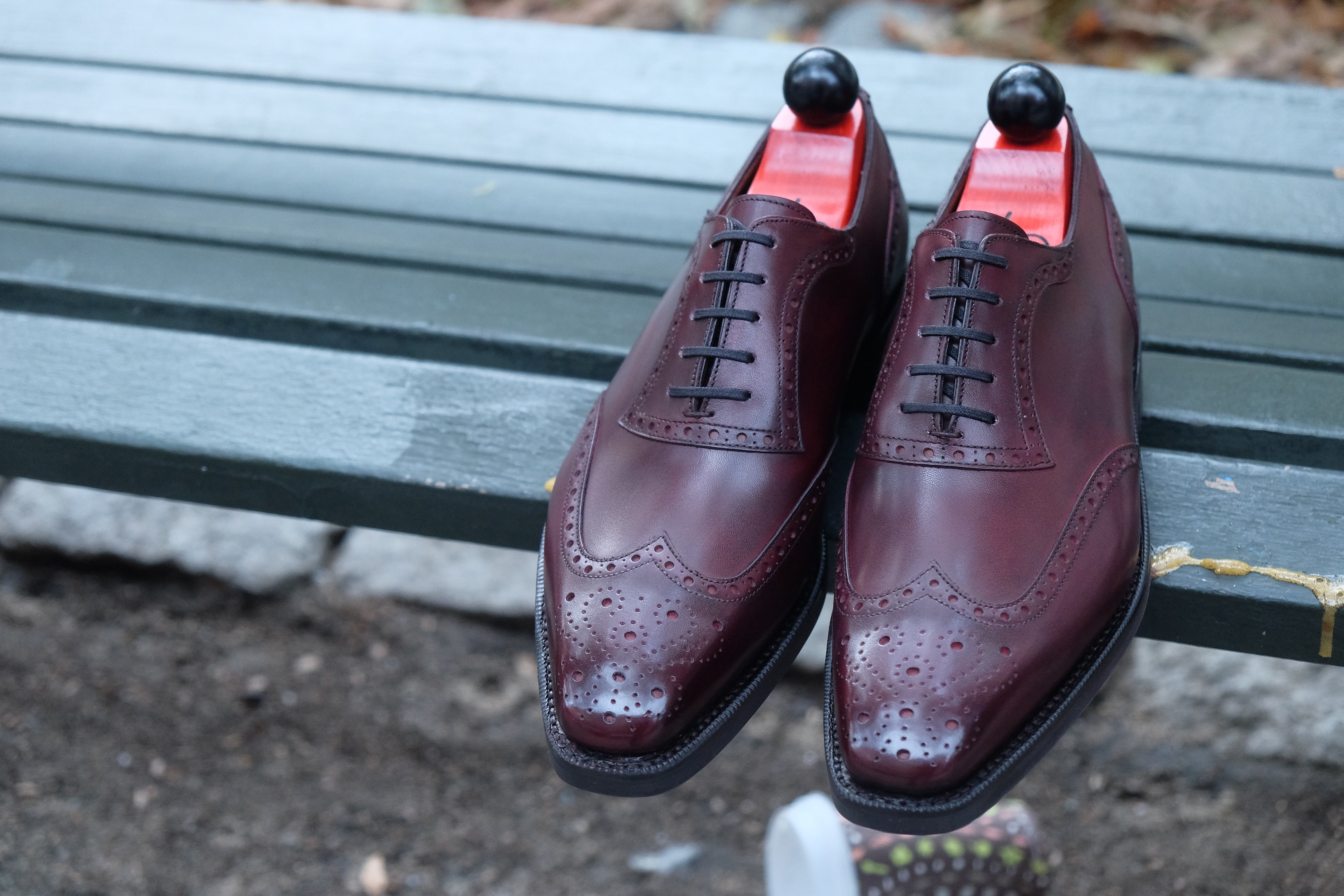 Couer d'Alene - MTO - Sangria Calf - MGF Last - Double Country Rubber Sole-Made To Order Wingtip Brogue Oxfords-J.FitzPatrick Footwear
