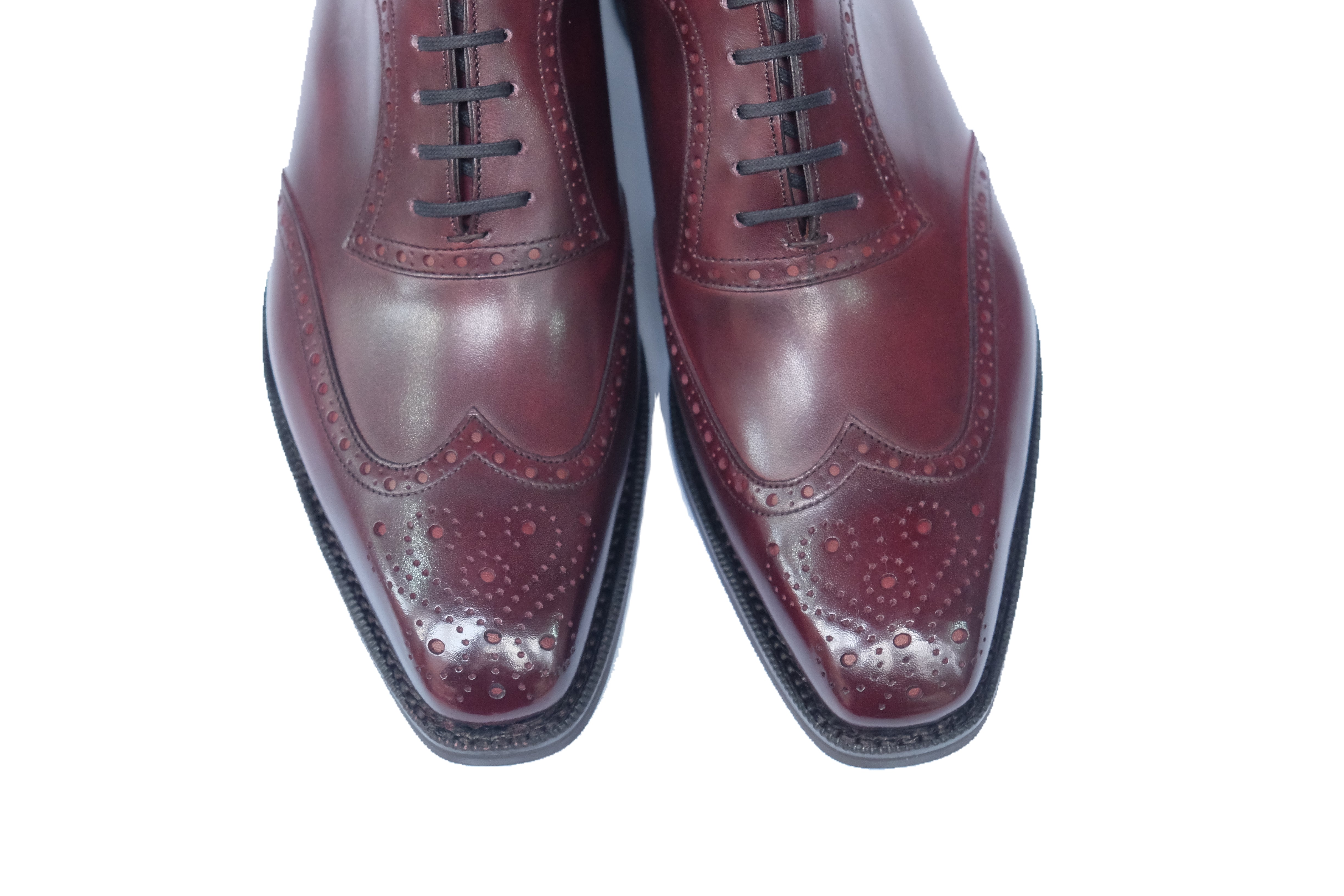 Couer d'Alene - MTO - Sangria Calf - MGF Last - Double Country Rubber Sole-Made To Order Wingtip Brogue Oxfords-J.FitzPatrick Footwear