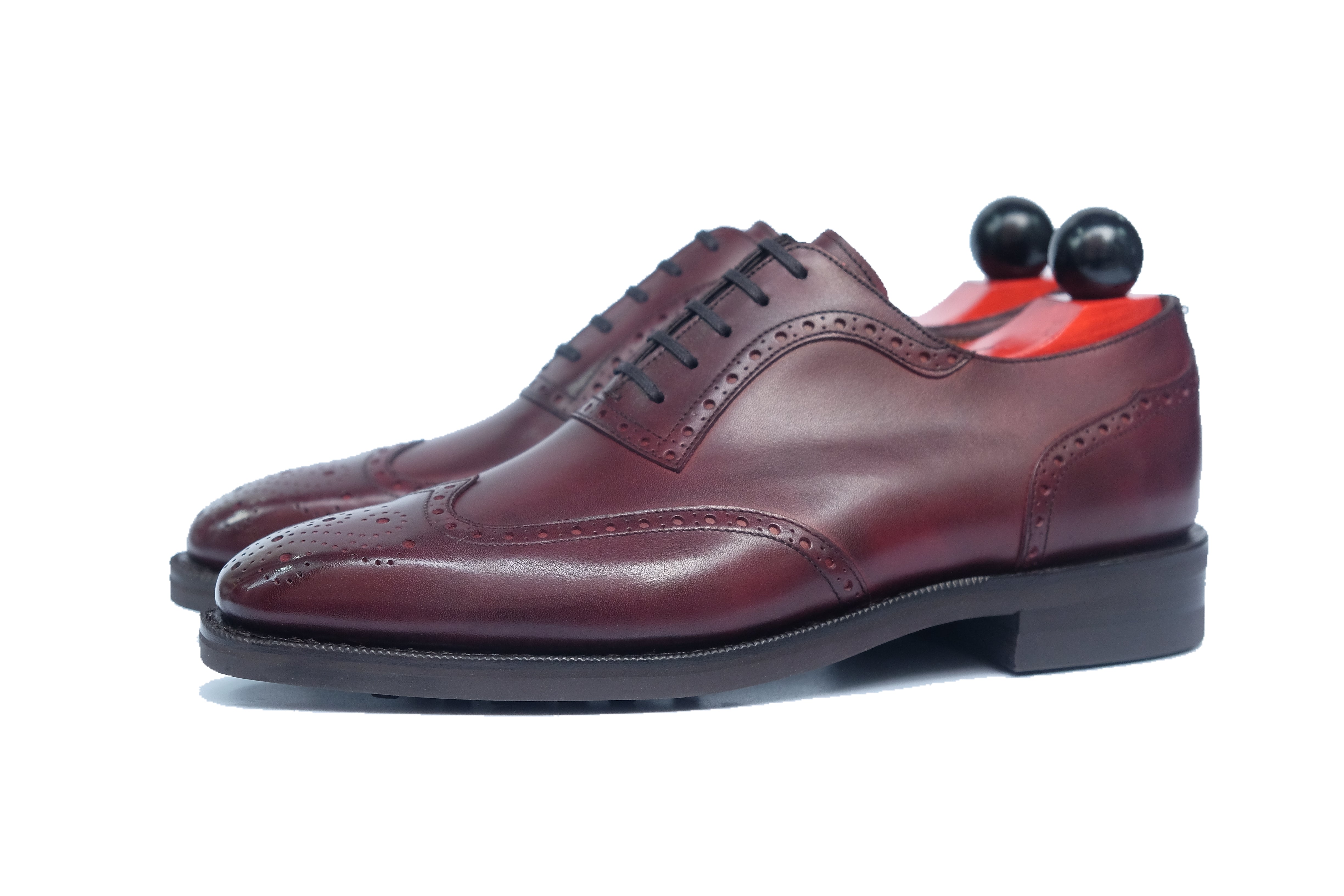 Couer d'Alene - MTO - Sangria Calf - MGF Last - Double Country Rubber Sole-Made To Order Wingtip Brogue Oxfords-J.FitzPatrick Footwear