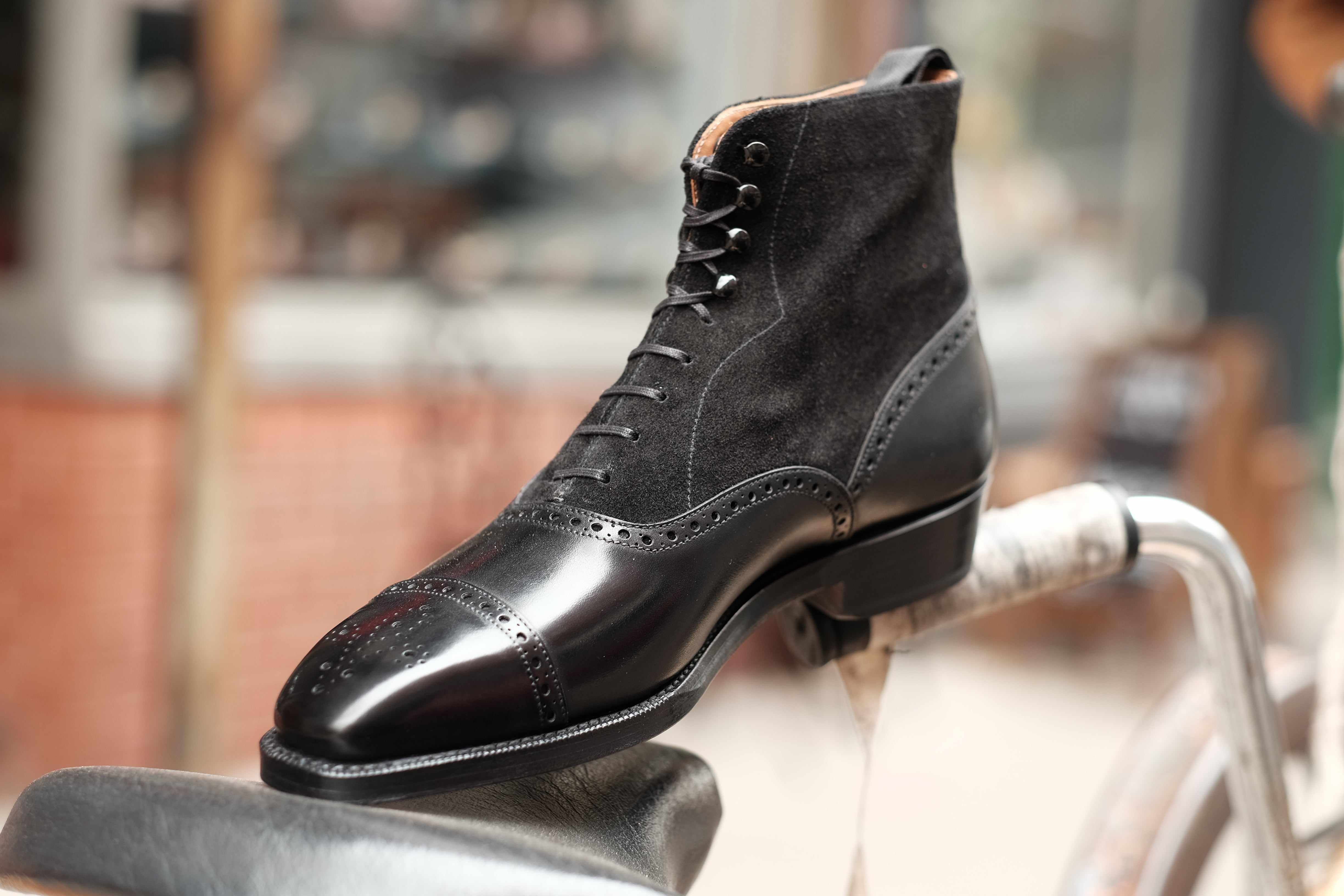 David - Black Calf / Black Suede-Balmoral Boots-J.FitzPatrick Footwear