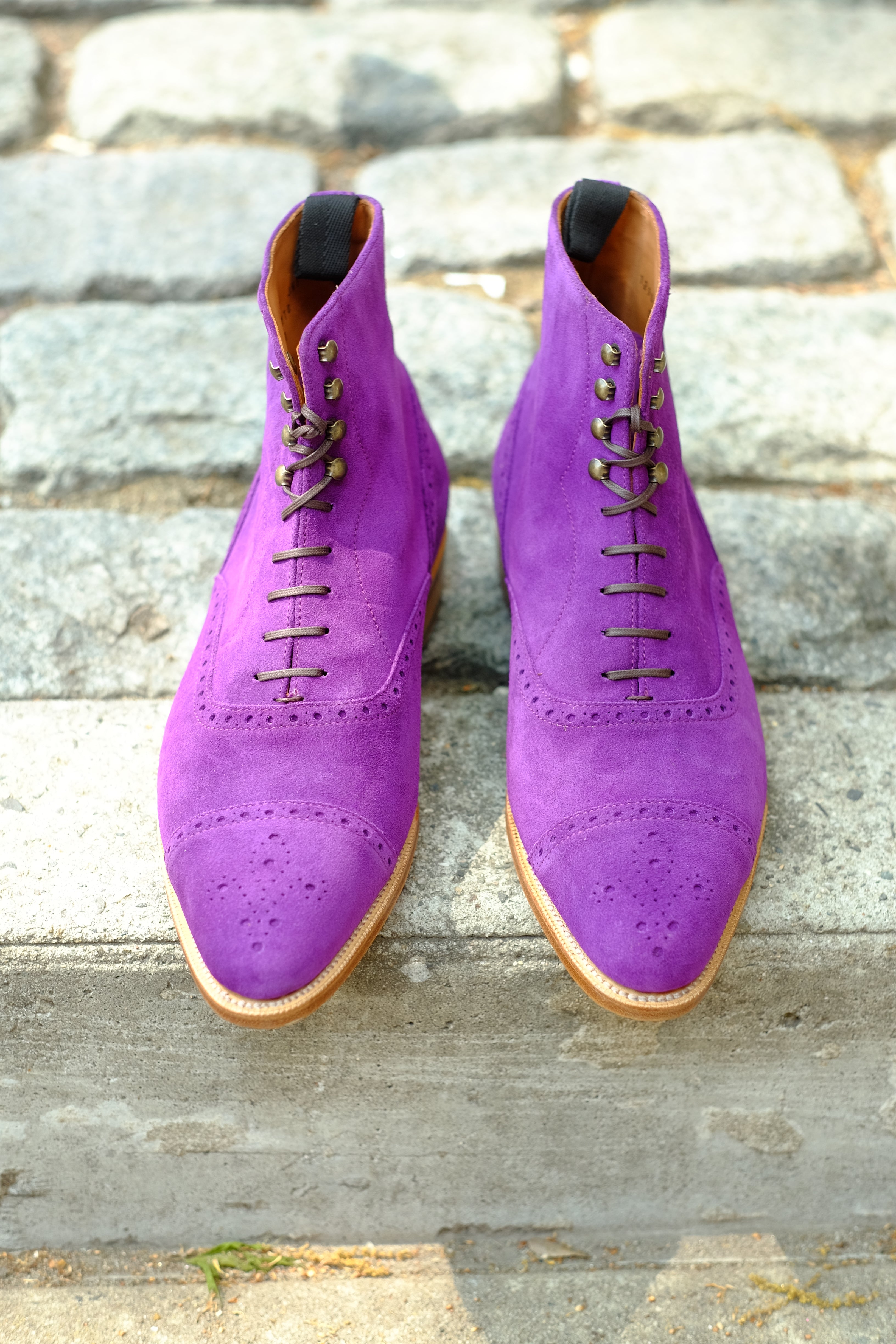 David - MTO - Purple Suede - JKF Last - Single Leather Sole-Made To Order Boot Lace Laceup Oxford Balmoral-J.FitzPatrick Footwear