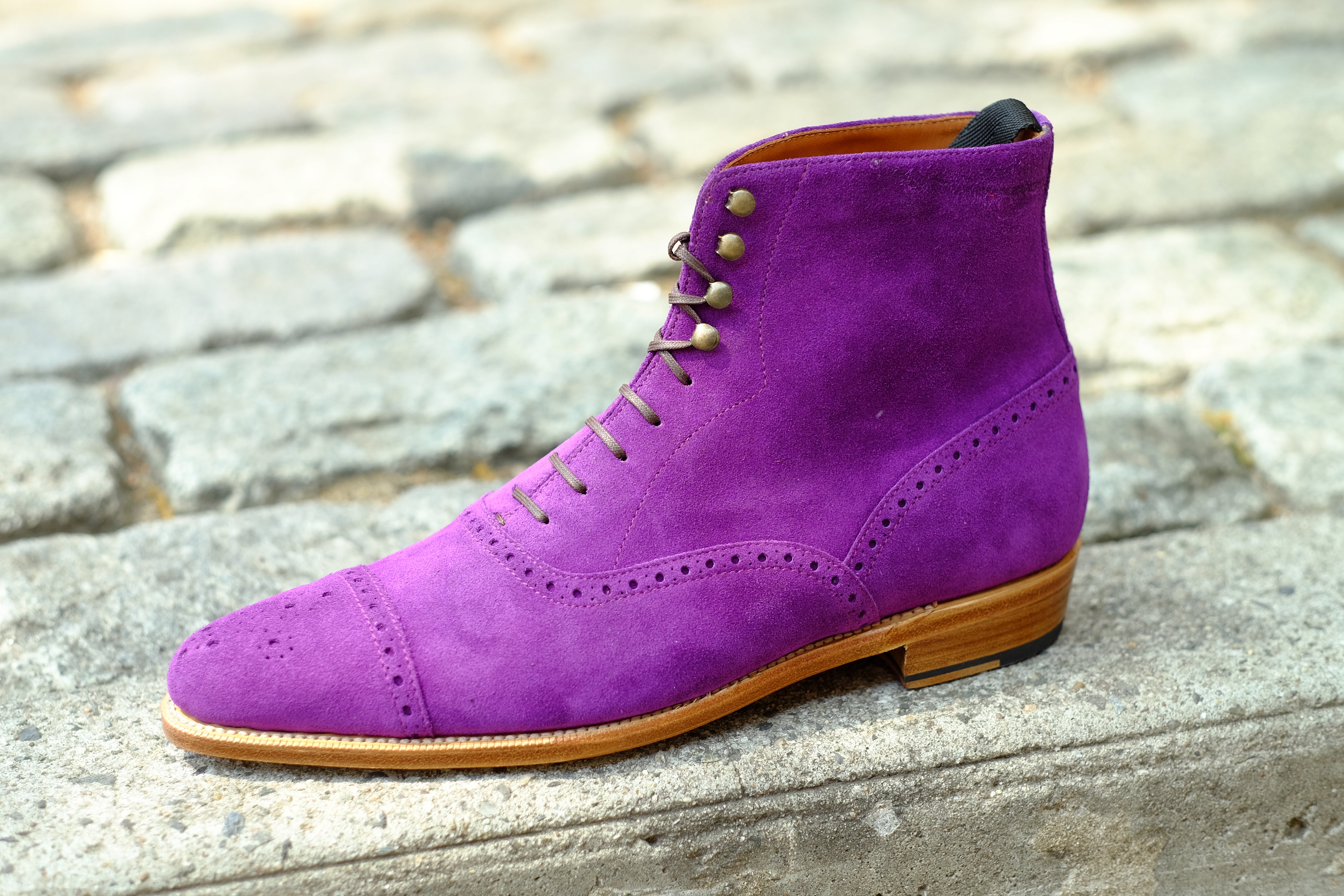 David - MTO - Purple Suede - JKF Last - Single Leather Sole-Made To Order Boot Lace Laceup Oxford Balmoral-J.FitzPatrick Footwear