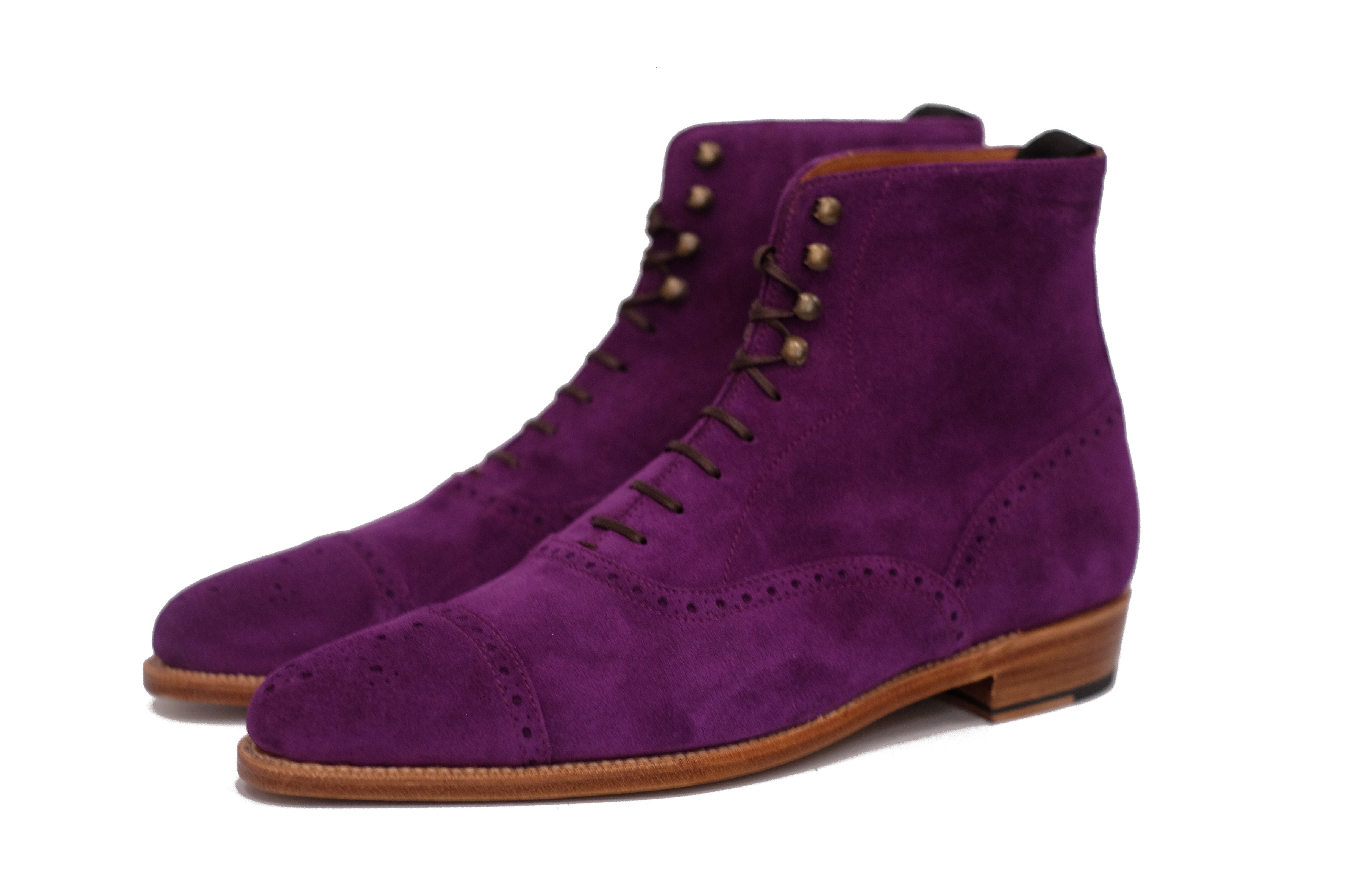 David - MTO - Purple Suede - JKF Last - Single Leather Sole-Made To Order Boot Lace Laceup Oxford Balmoral-J.FitzPatrick Footwear