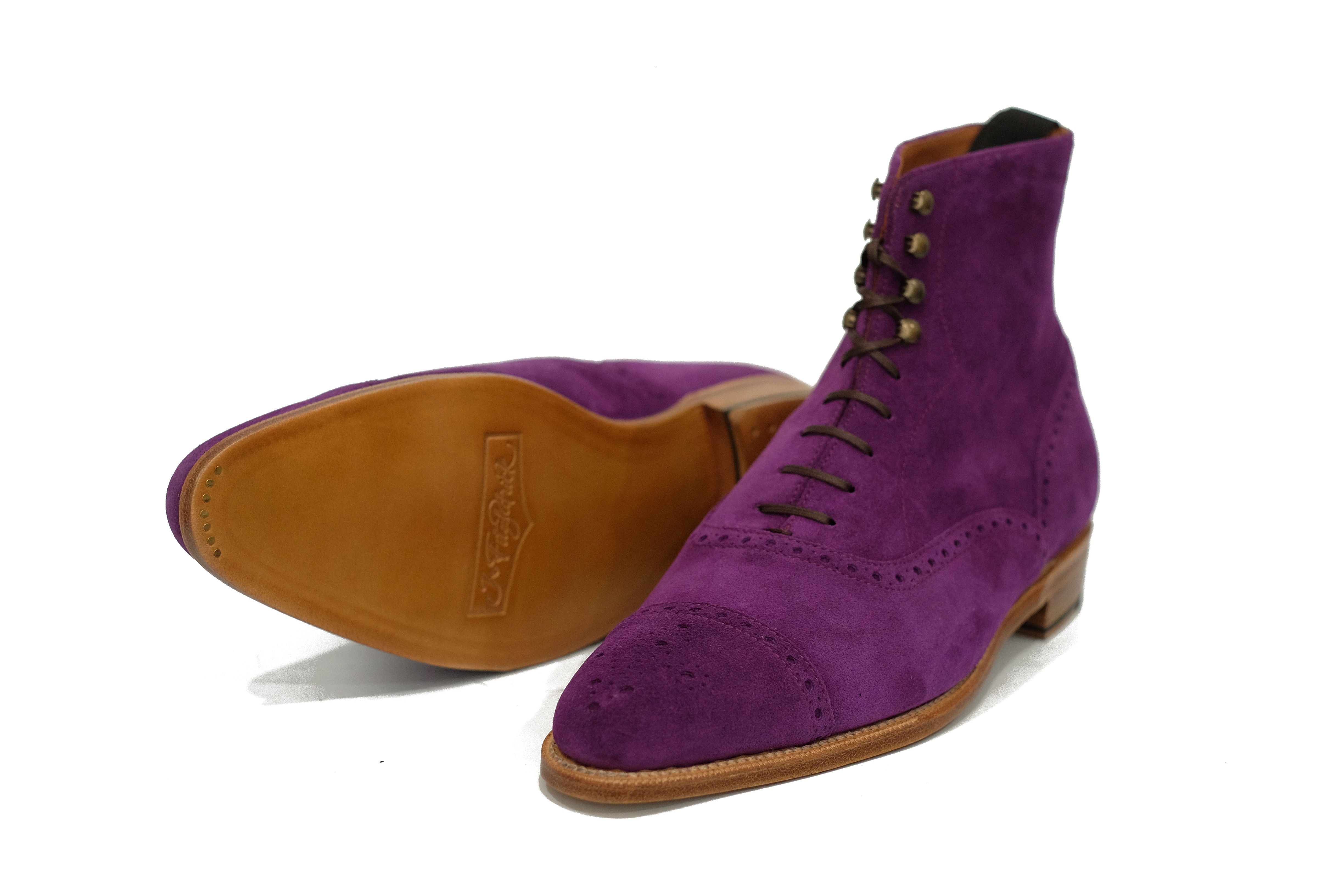 David - MTO - Purple Suede - JKF Last - Single Leather Sole-Made To Order Boot Lace Laceup Oxford Balmoral-J.FitzPatrick Footwear