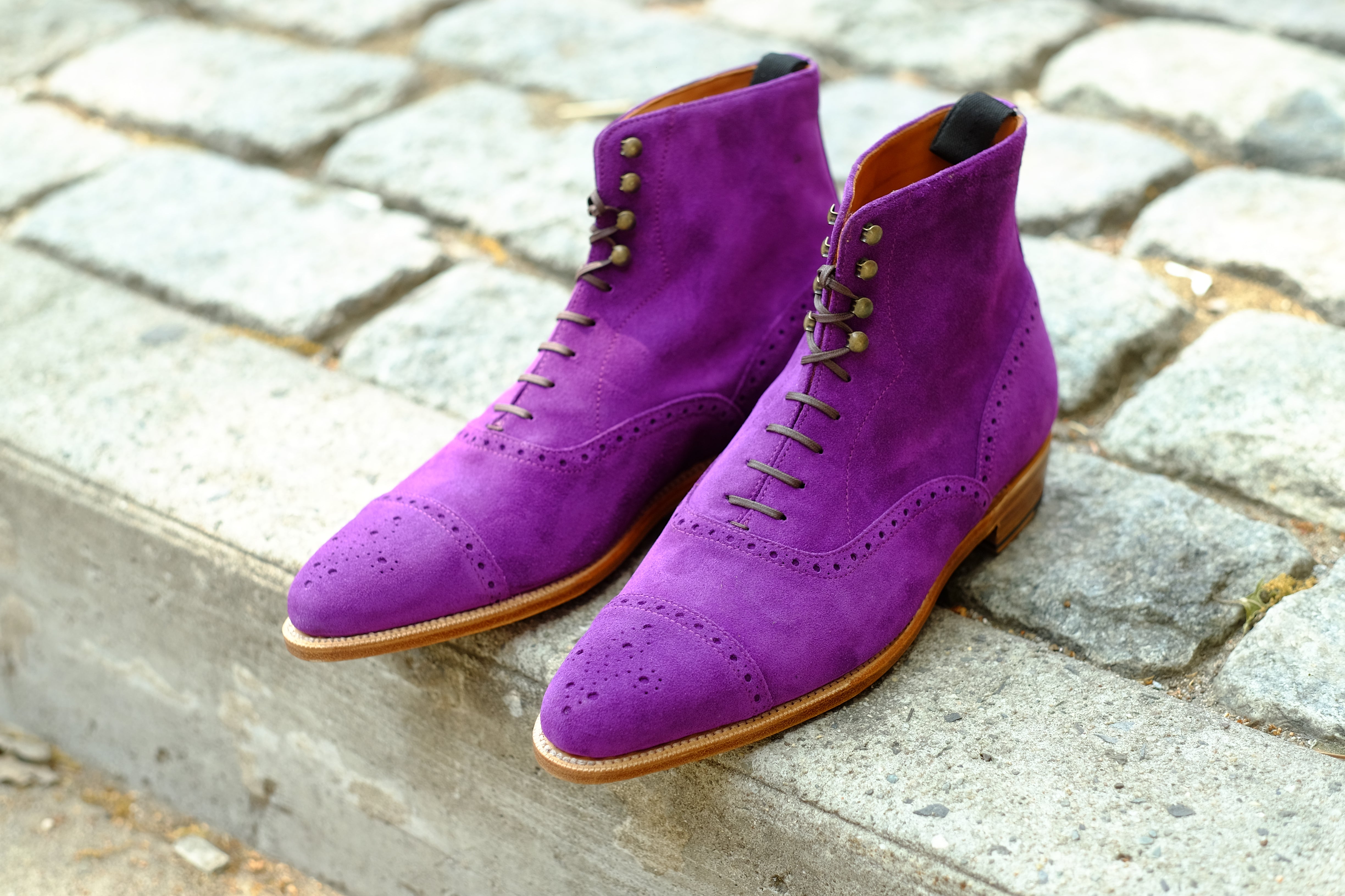 David - MTO - Purple Suede - JKF Last - Single Leather Sole-Made To Order Boot Lace Laceup Oxford Balmoral-J.FitzPatrick Footwear