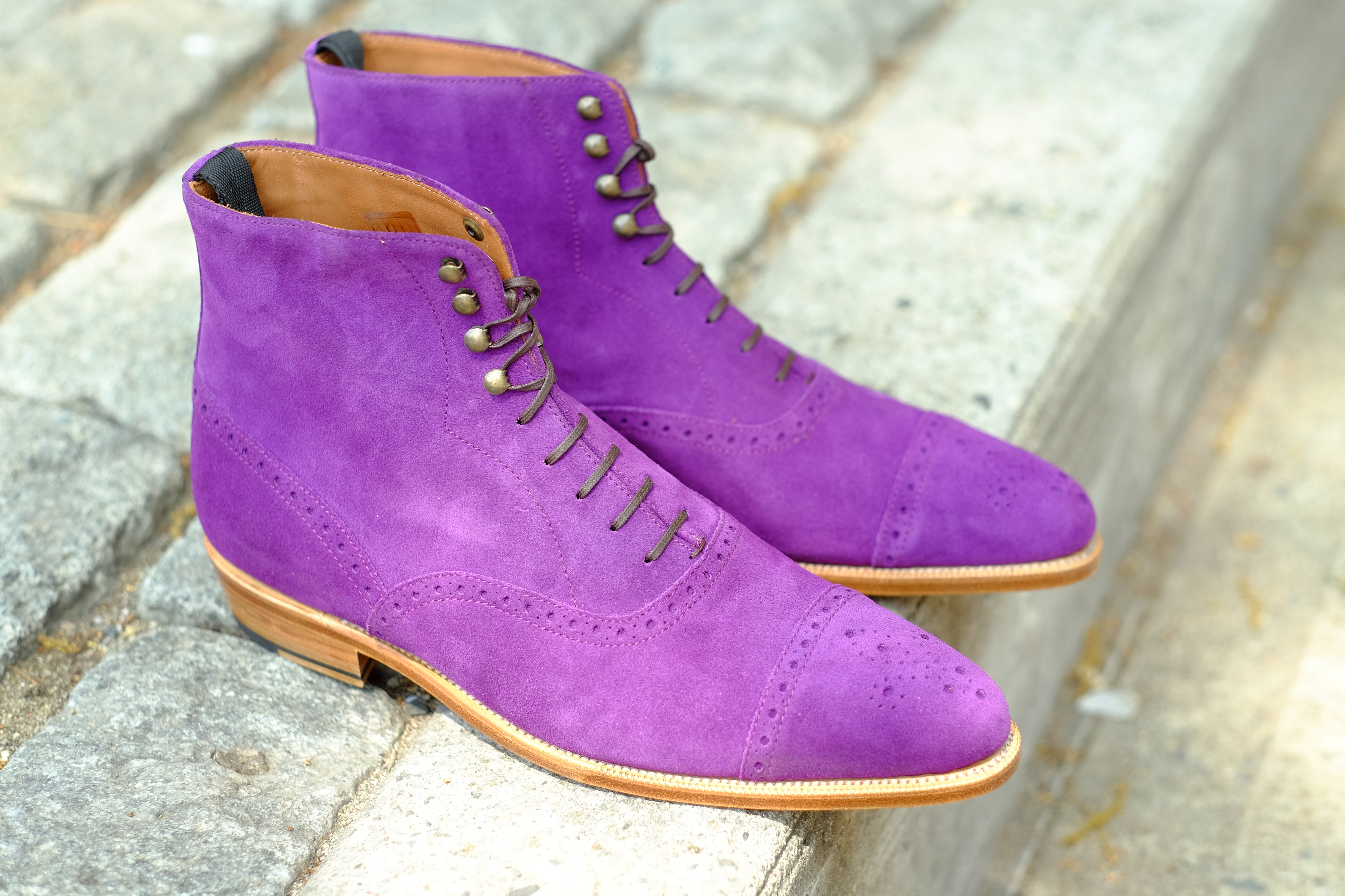 David - MTO - Purple Suede - JKF Last - Single Leather Sole-Made To Order Boot Lace Laceup Oxford Balmoral-J.FitzPatrick Footwear