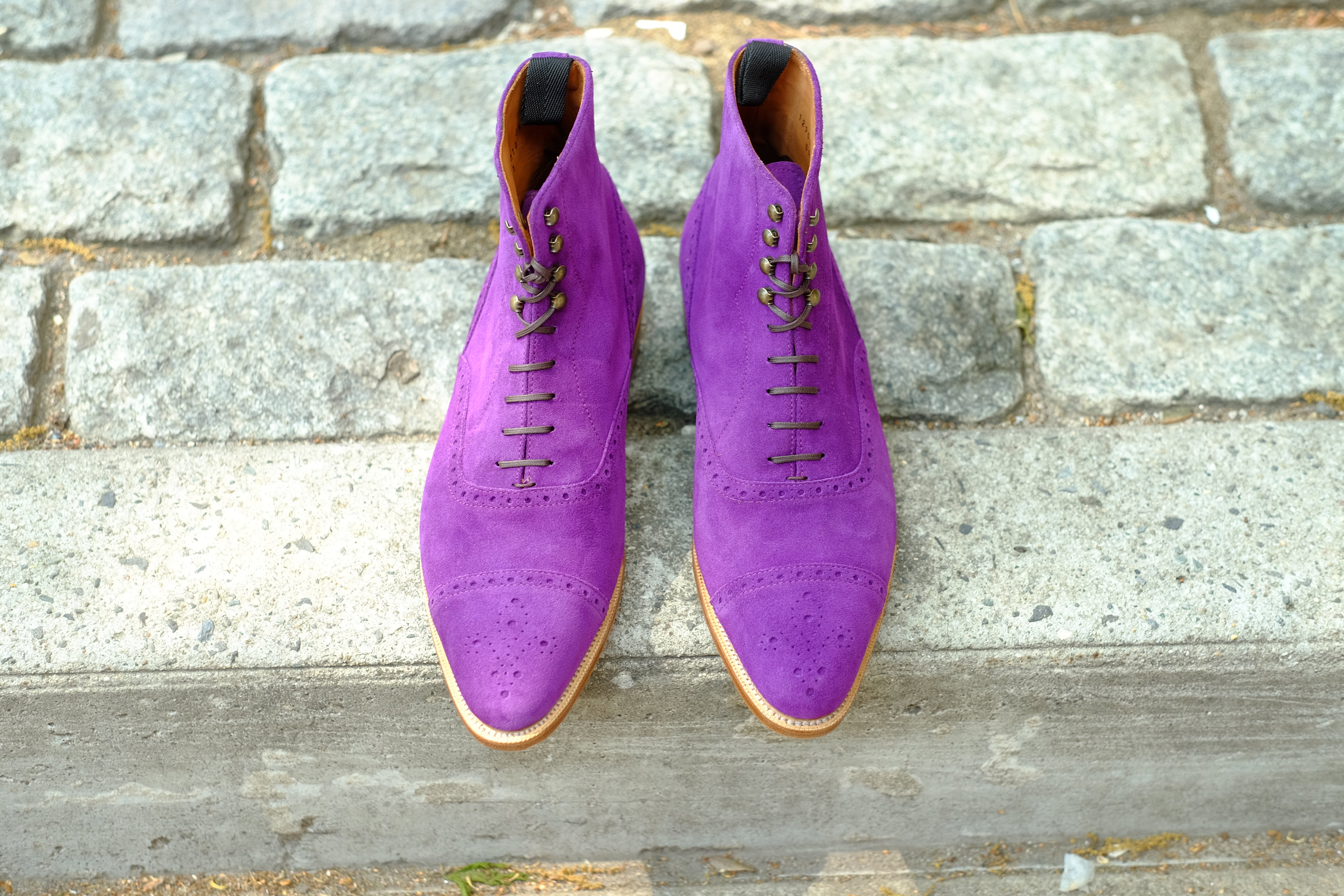 David - MTO - Purple Suede - JKF Last - Single Leather Sole-Made To Order Boot Lace Laceup Oxford Balmoral-J.FitzPatrick Footwear
