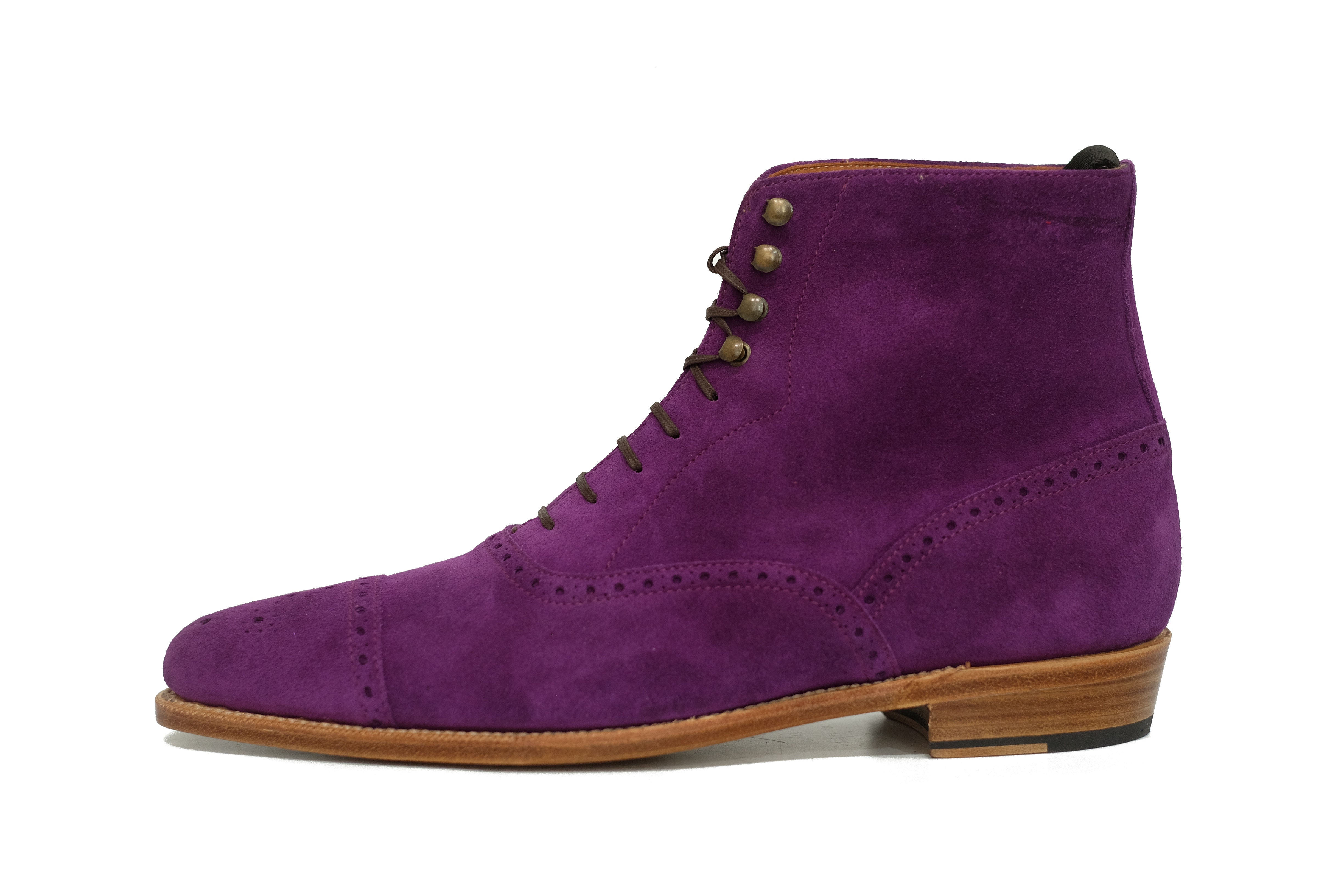 David - MTO - Purple Suede - JKF Last - Single Leather Sole-Made To Order Boot Lace Laceup Oxford Balmoral-J.FitzPatrick Footwear